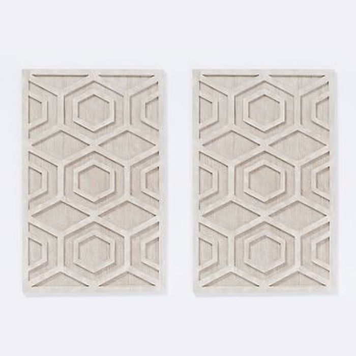 Graphic Wood Wall Art Whitewashed Hexagon Set Of 2 West Elm - Whitewashed Wood Wall Art Hexagon Graphic Wood Wall Art Whitewashed Hexagon Set Of 2 West Elm - Whitewashed Wood Wall Art Hexagon