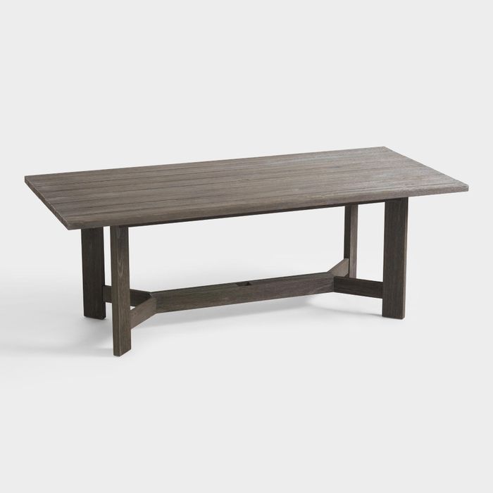 Dark Gray Wood Manarola Outdoor Patio Dining Table By World Market World Market Cost Plus