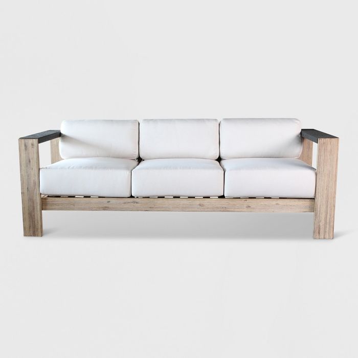 Montpelier Wood Patio Sofa With Sunbrella Fabric White Smith Hawken Target