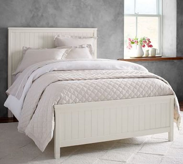 Beadboard Bed, Simply White, Queen Pottery Barn