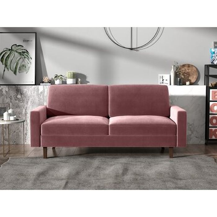 Jo Velvet 70 Square Arm Sofa Wayfair