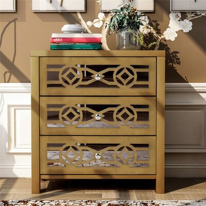Sherrard 3 Drawer Mirrored Accent Chest Wayfair