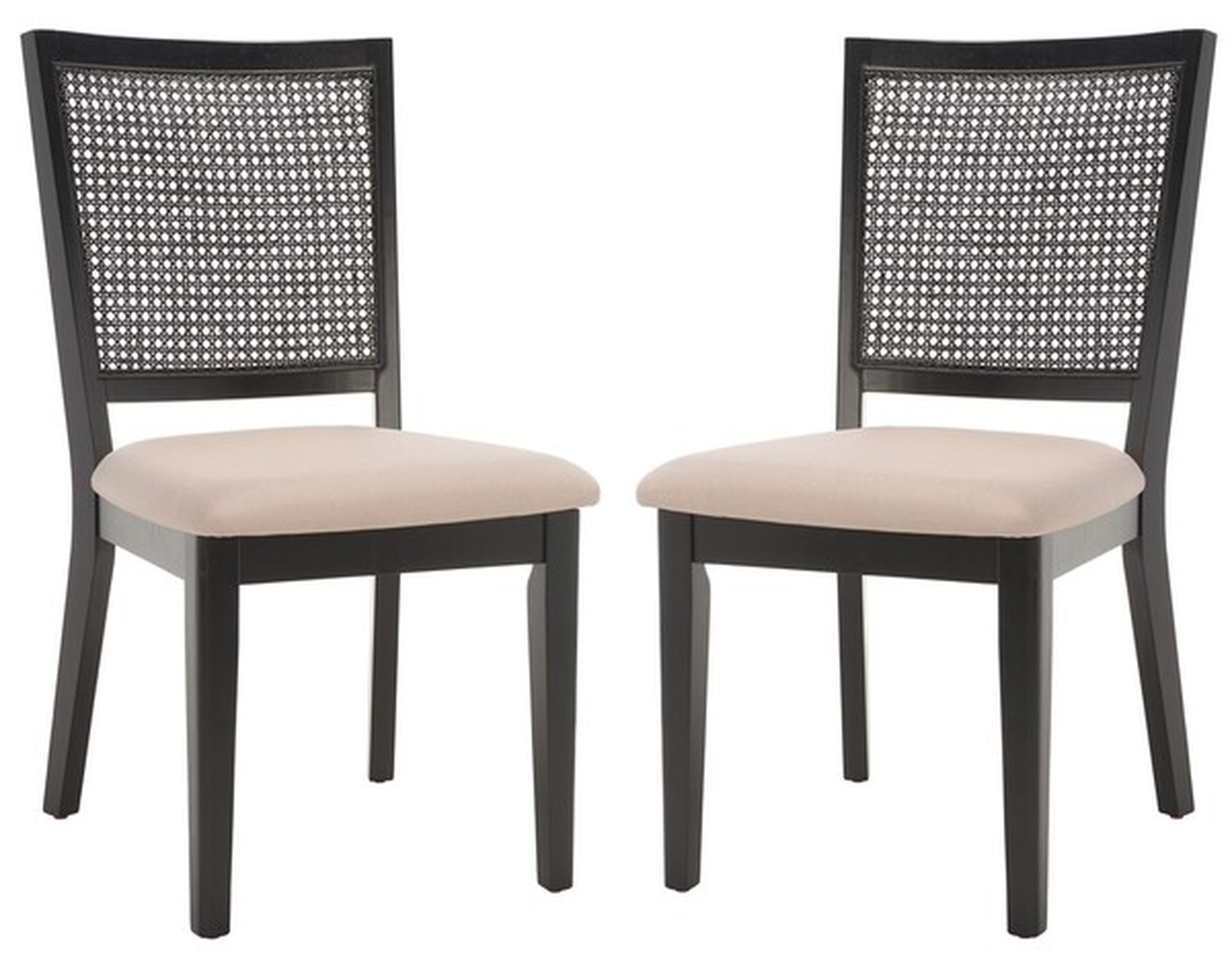 Margo Dining Chair - Black / Beige / Black Rattan - Safavieh - Safavieh