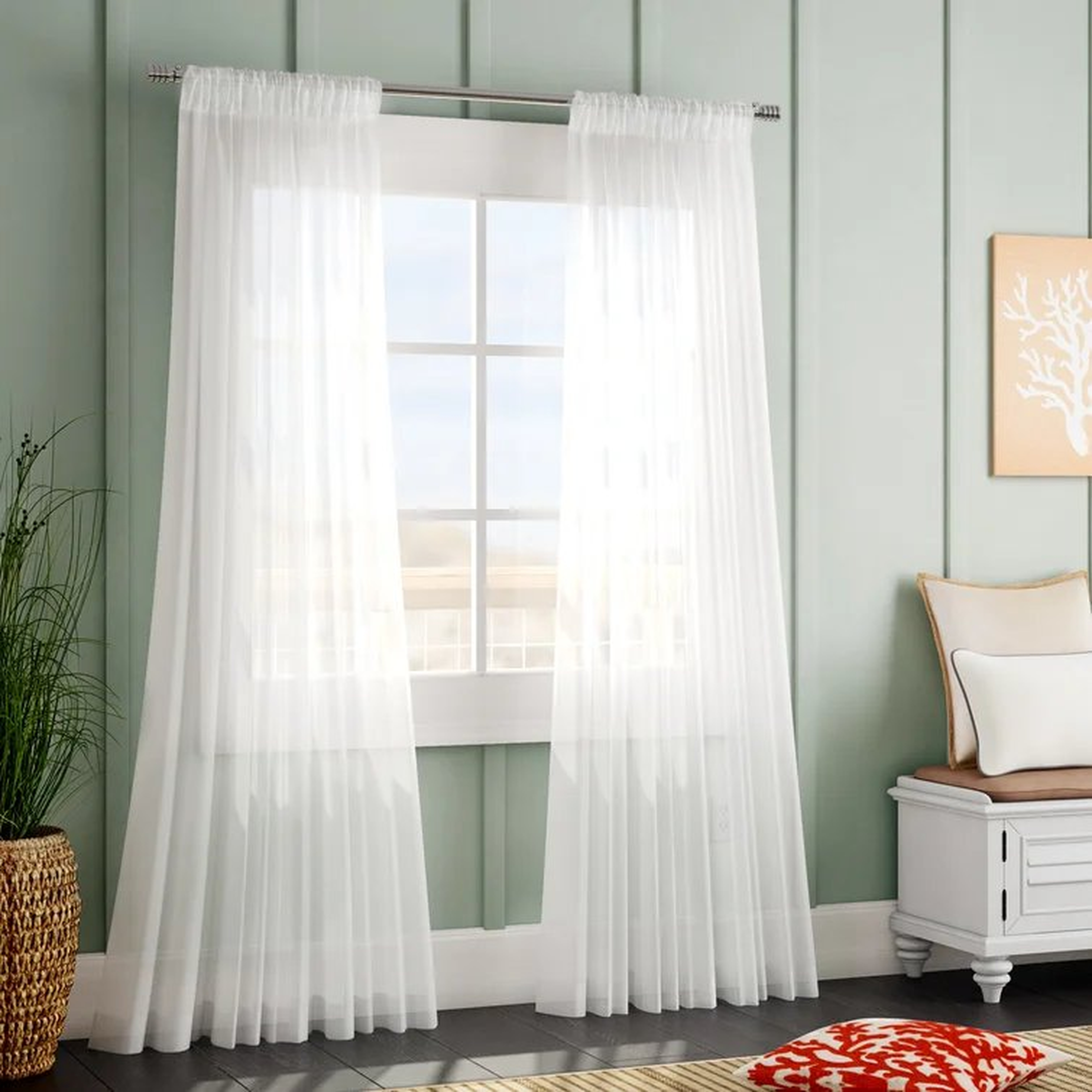 Apollo Extra Wide Voile Sheer Curtains for Bedroom Double Layered Curtains for Large Window Single Panel - Wayfair