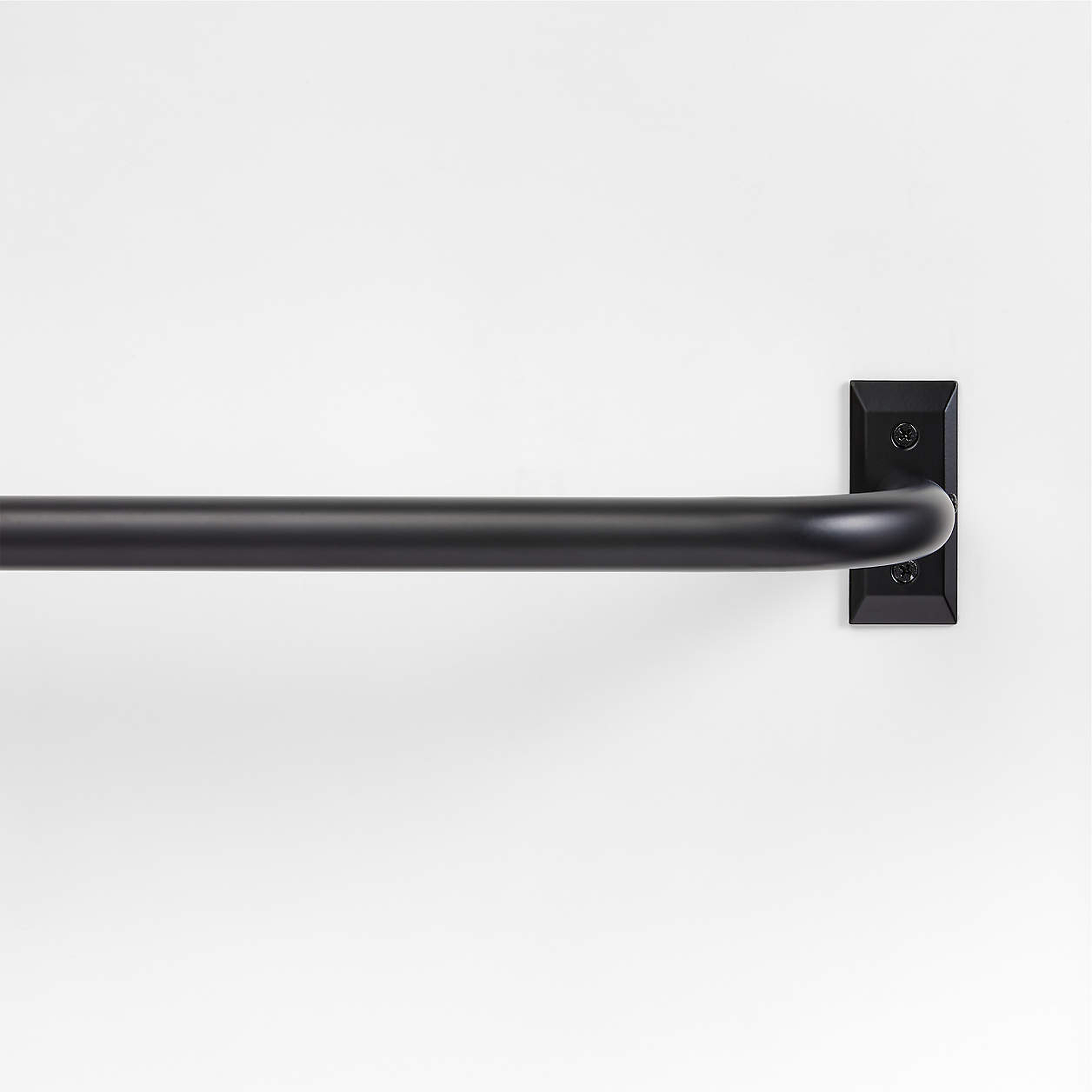 Matte Black 1" Room Darkening Curtain Rod 90"-144" - Crate and Barrel