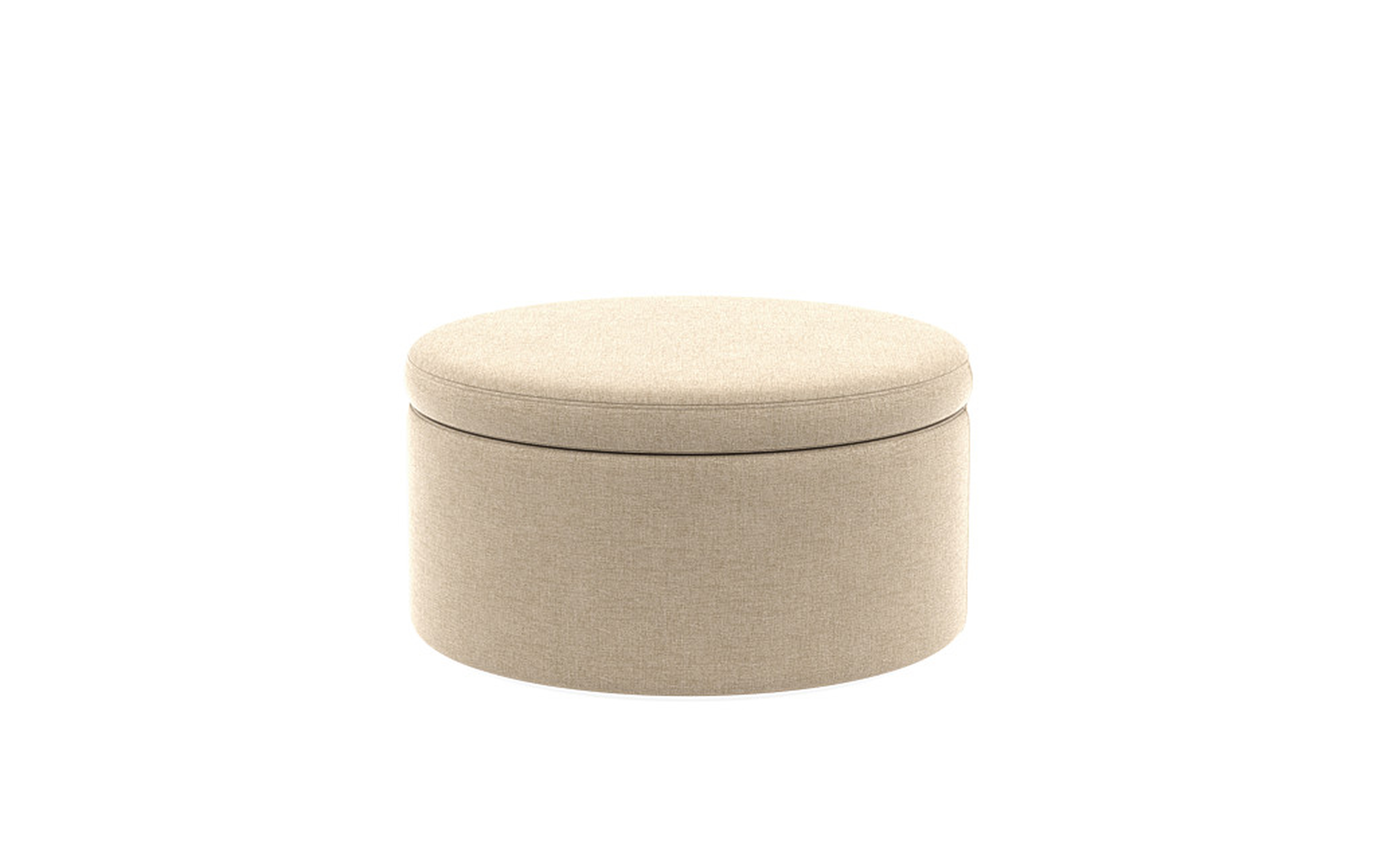 Colten Round Storage Coffee Table Ottoman - Interior Define