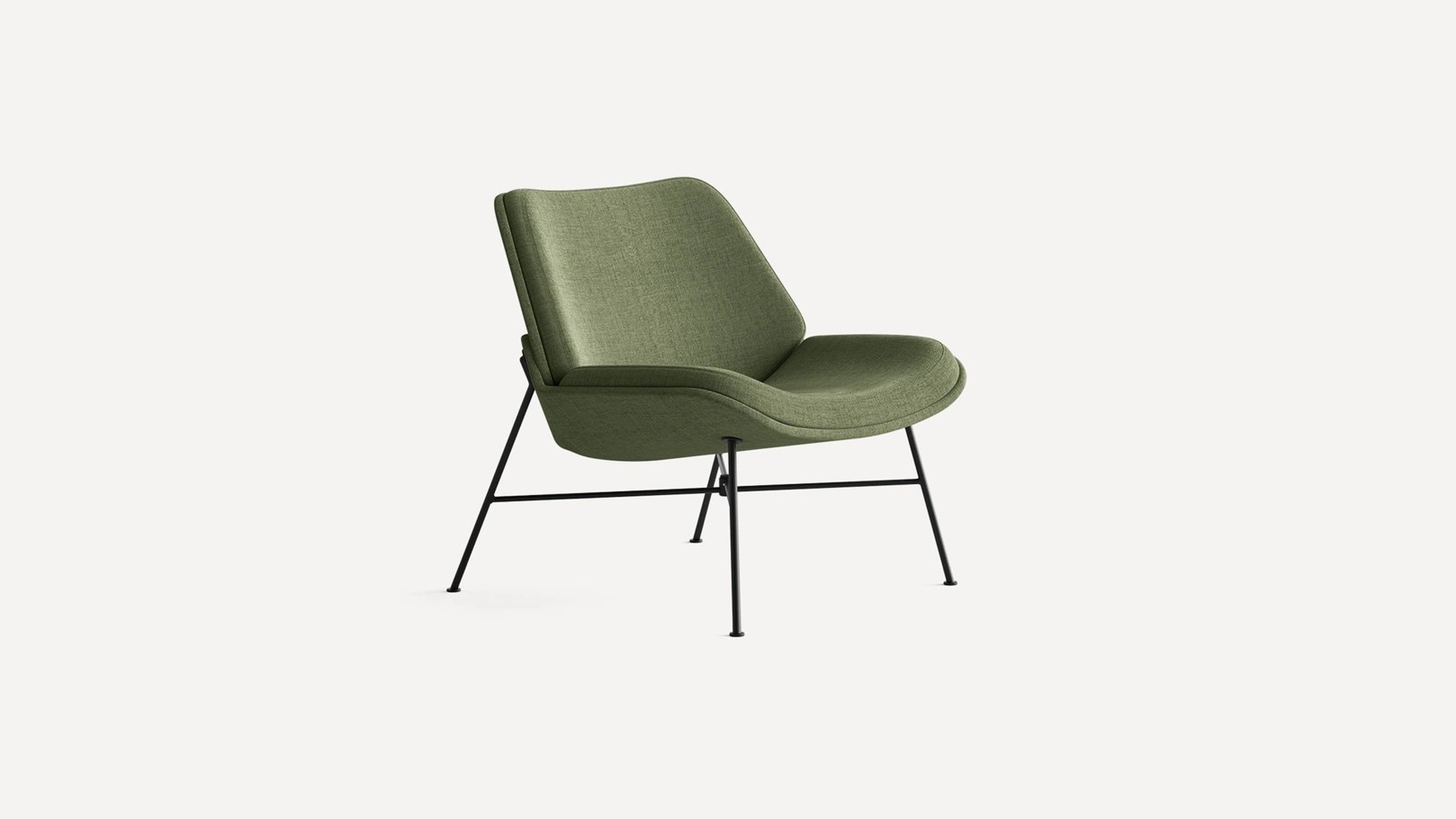 Vesper Fabric Lounge Chair in Moss Green - Burrow