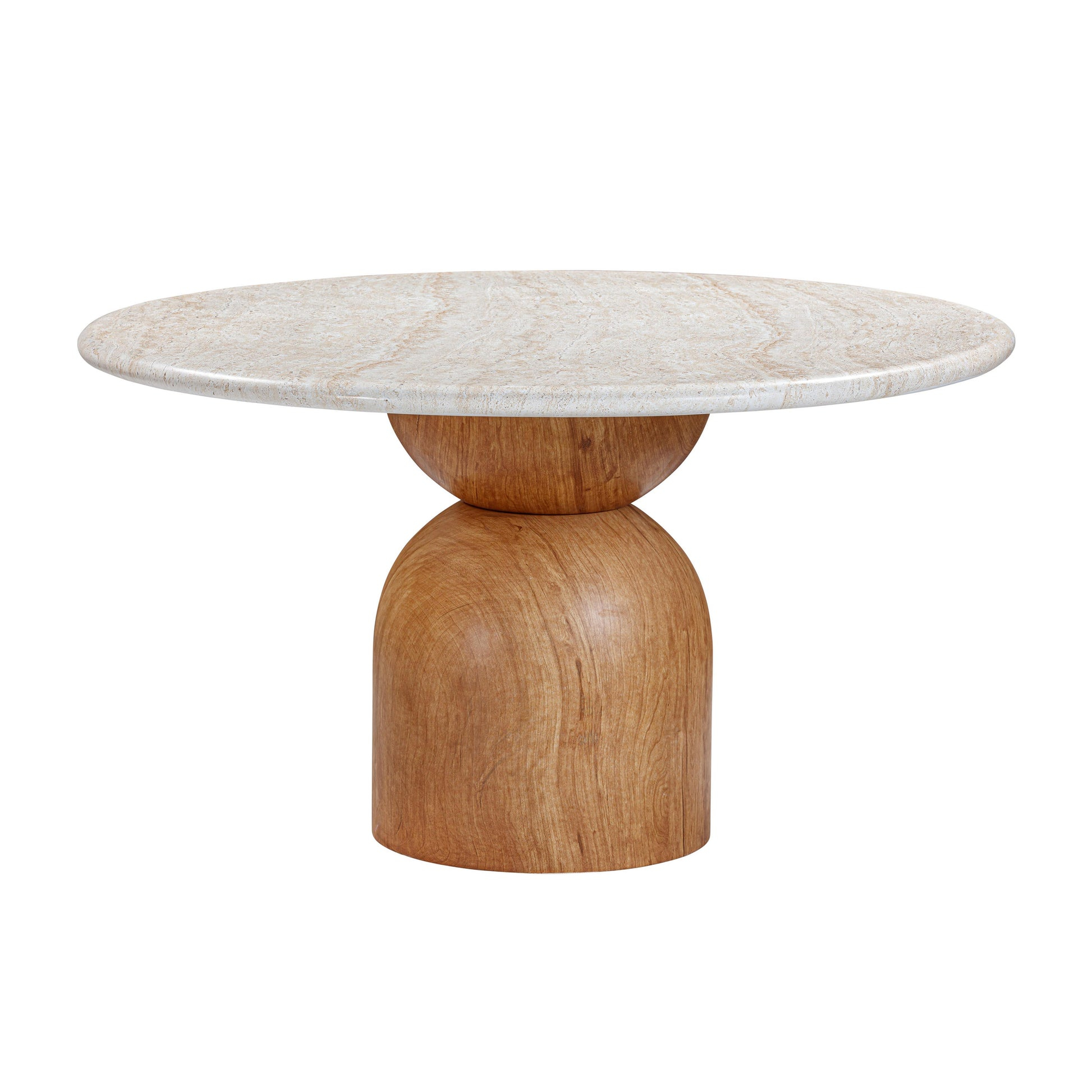 Cynthia Travertine Concrete Indoor / Outdoor 54" Round Dining Table - TOV FURNITURE