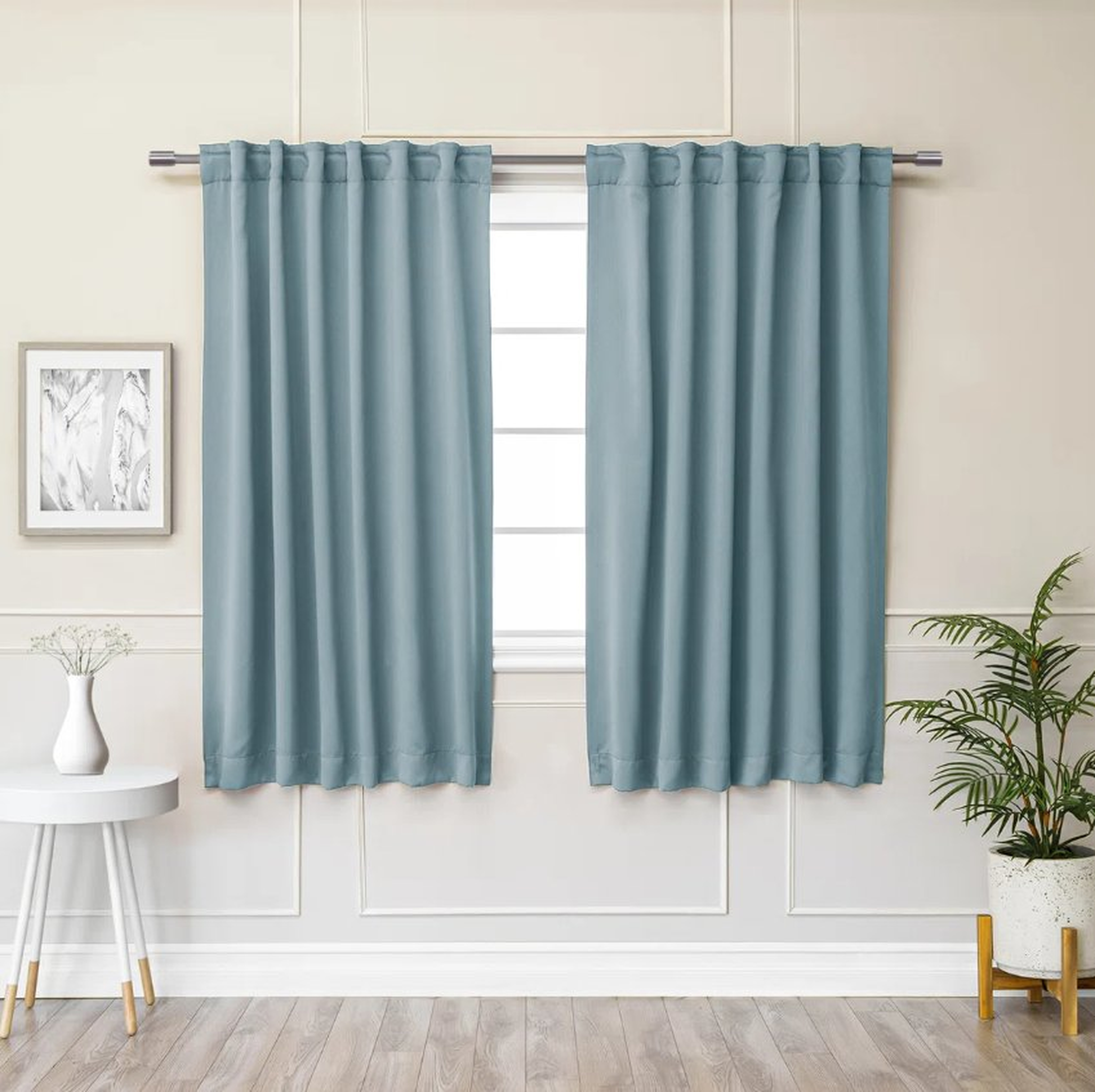 Sweetwater Solid Blackout Thermal Rod Pocket Double Curtains (Set of 2) - Wayfair