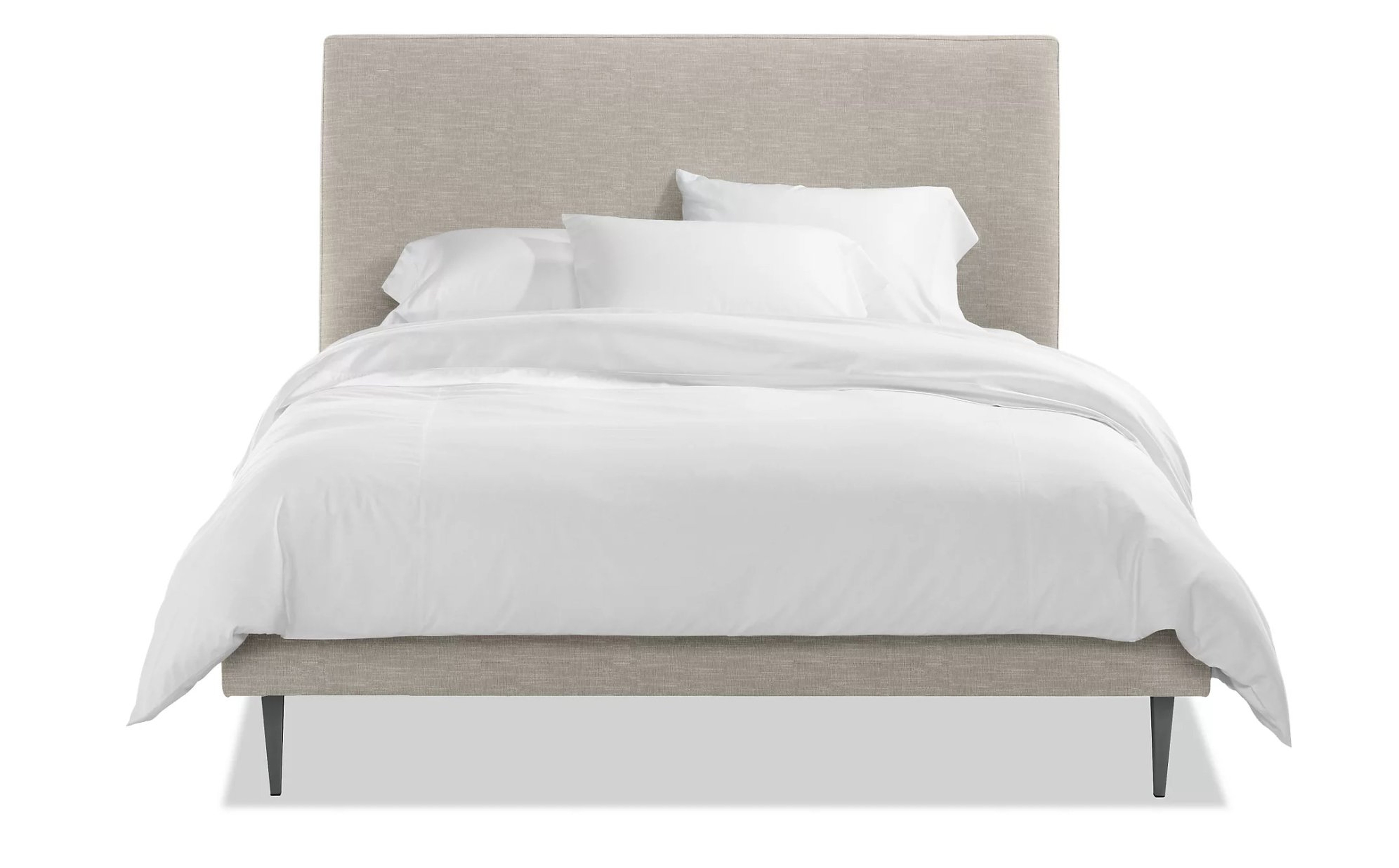 Ella Bed, King, Destin Linen, Tapered Legs, Graphite - Room & Board