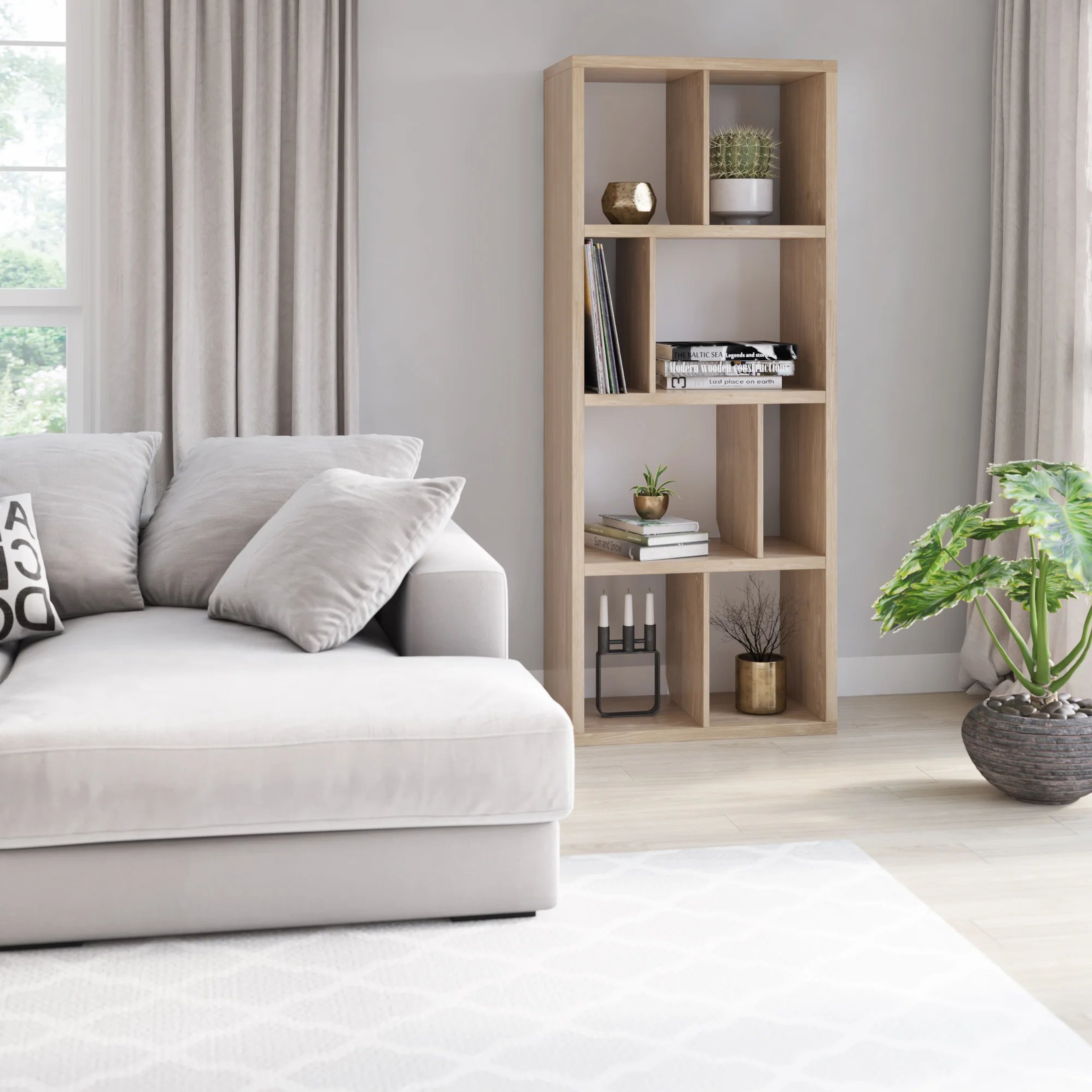 Daymien 69.63" H x 28" W Geometric Bookcase - Wayfair