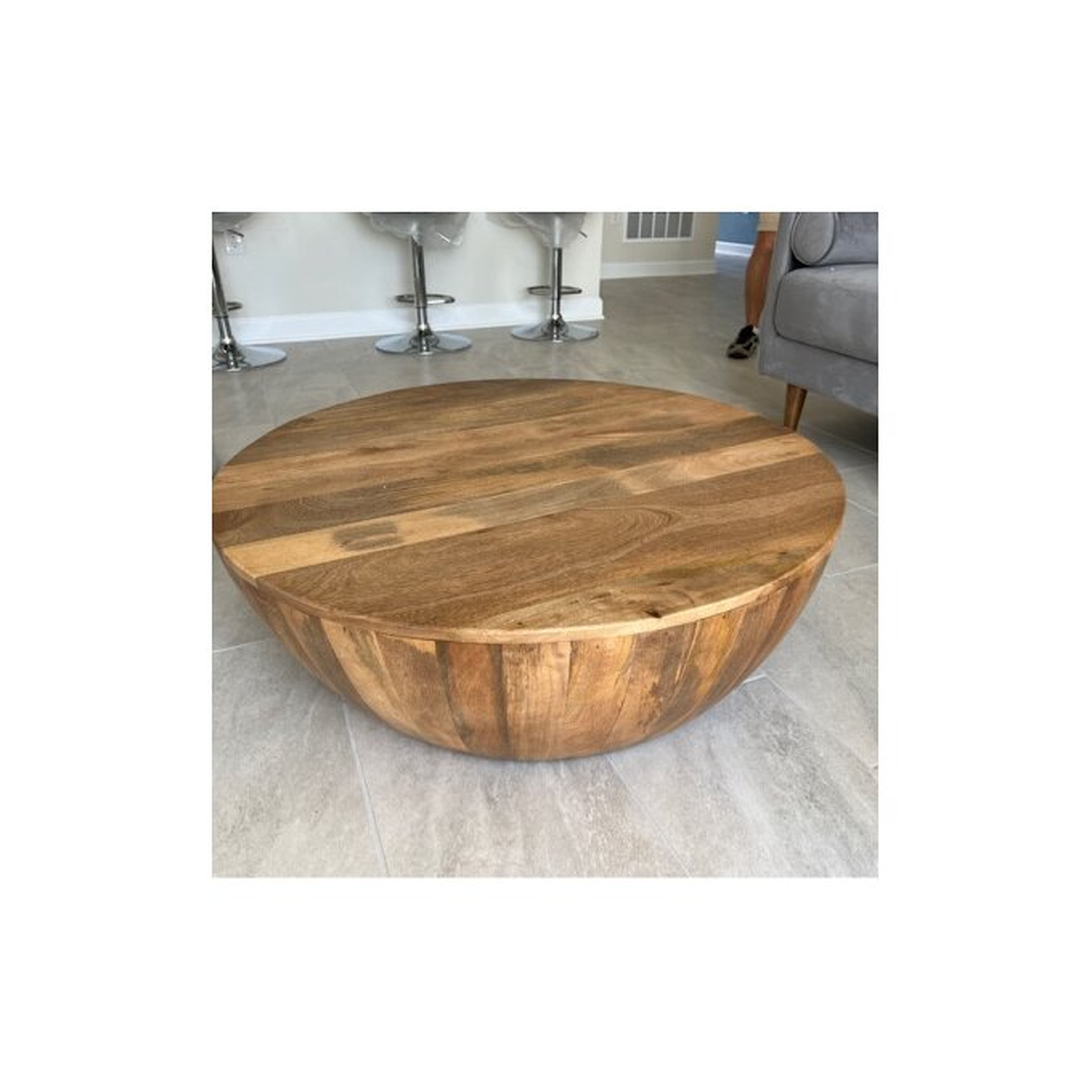 Cassius Solid Wood Drum Coffee Table - Wayfair
