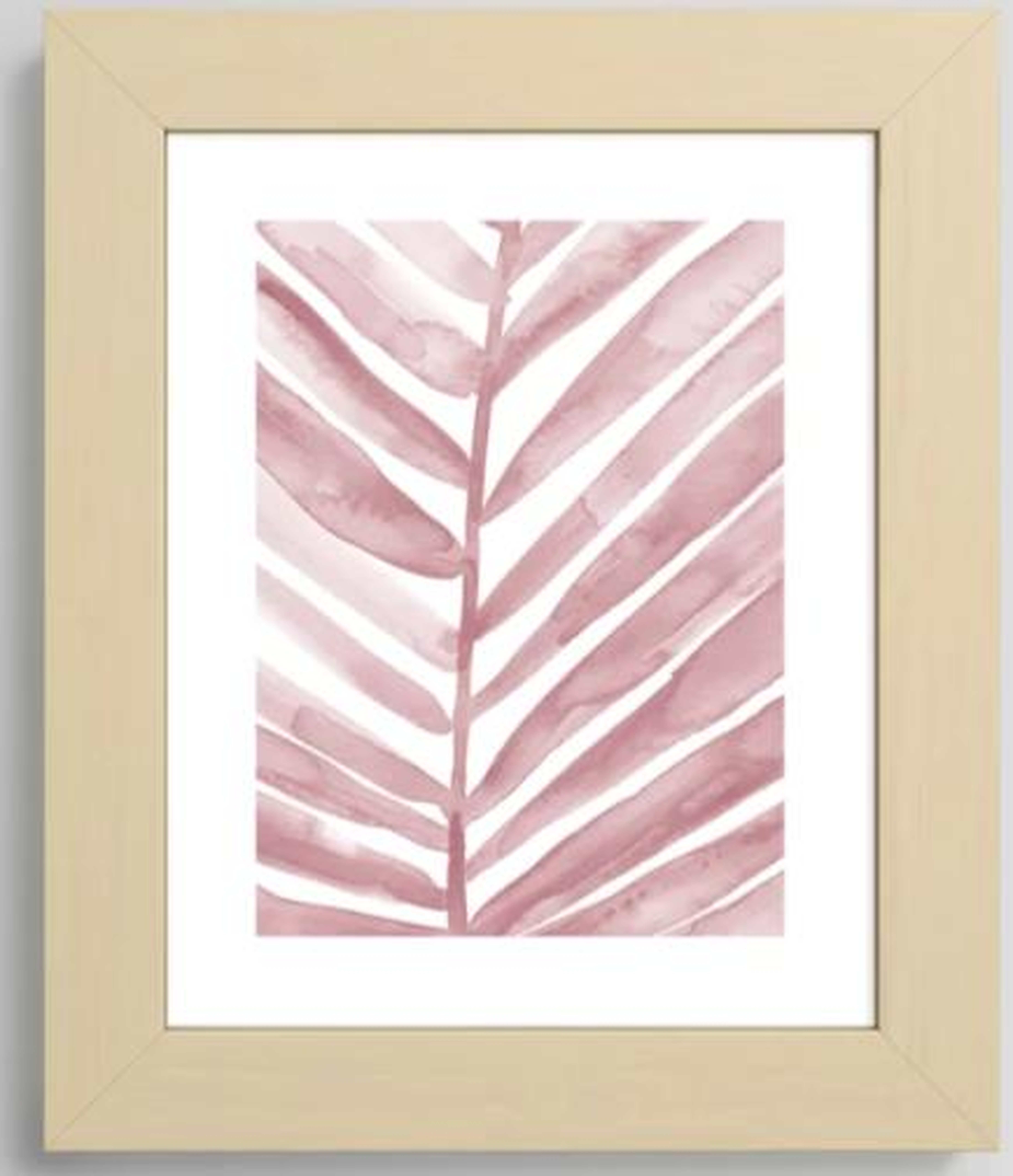 Pink Palm Leaf Crop Framed Art Print - Society6