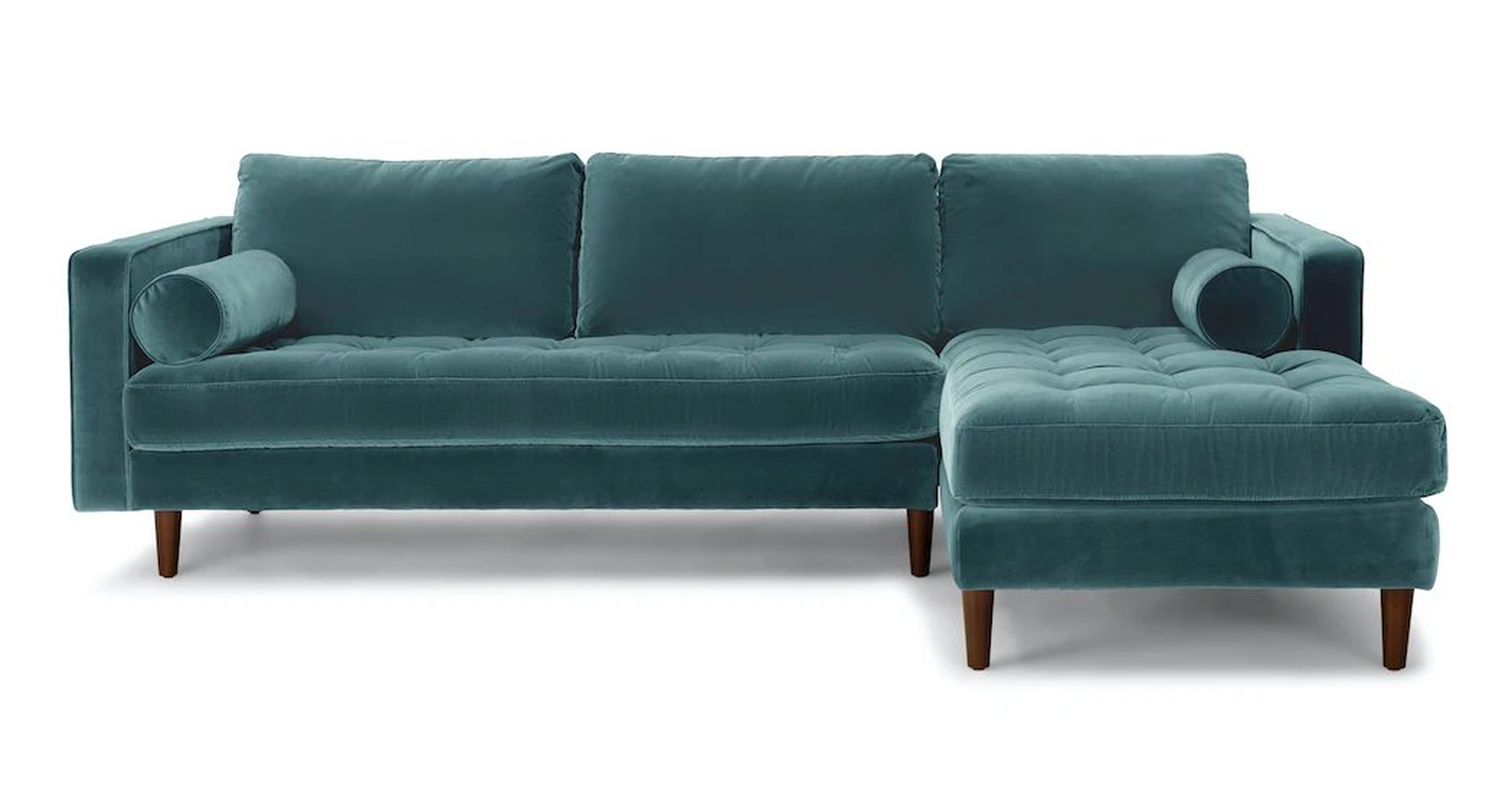 Sven Pacific Blue Right Sectional Sofa - Article