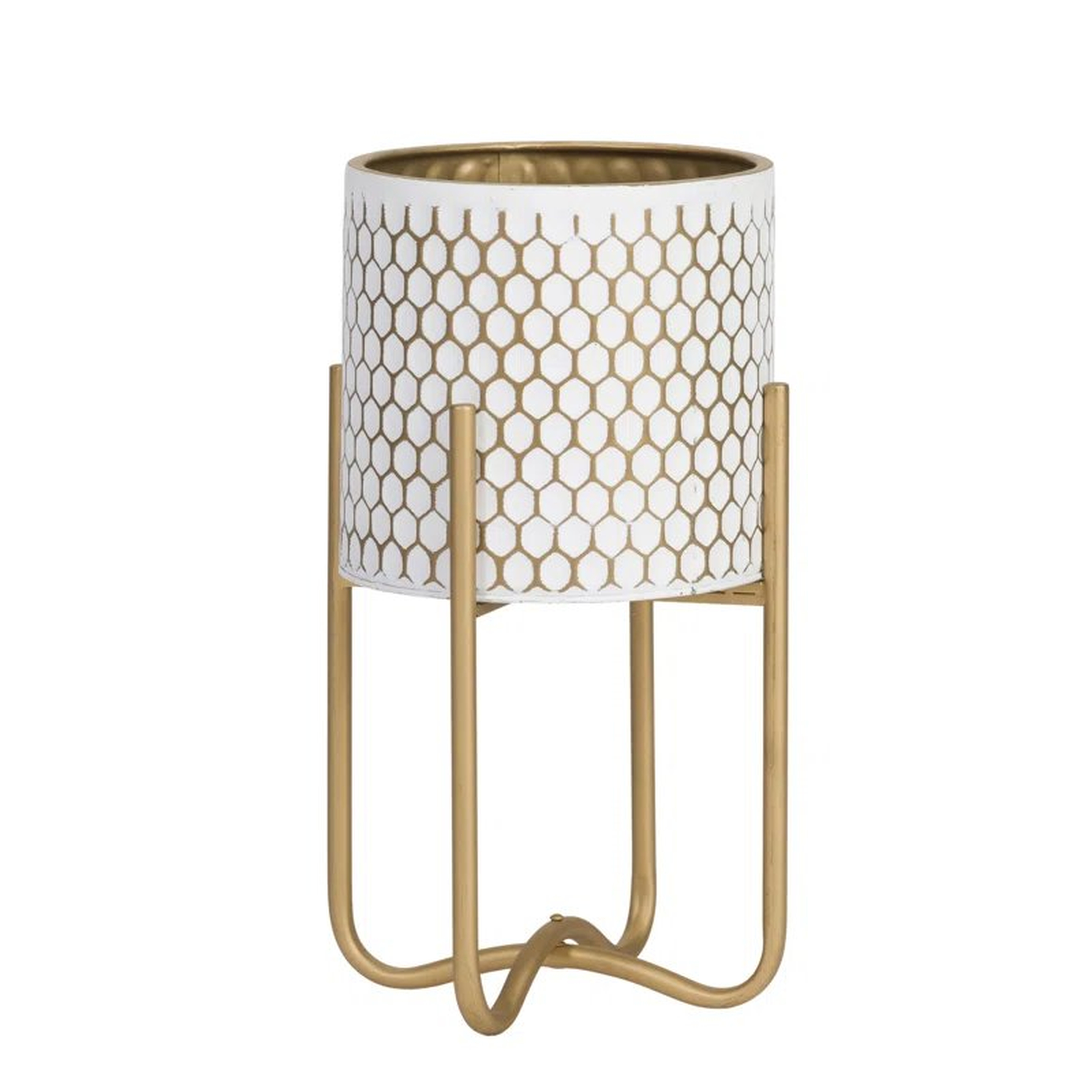 Cleare Honeycomb Pot with Ambrose Gold Base By Mercer41 - Wayfair