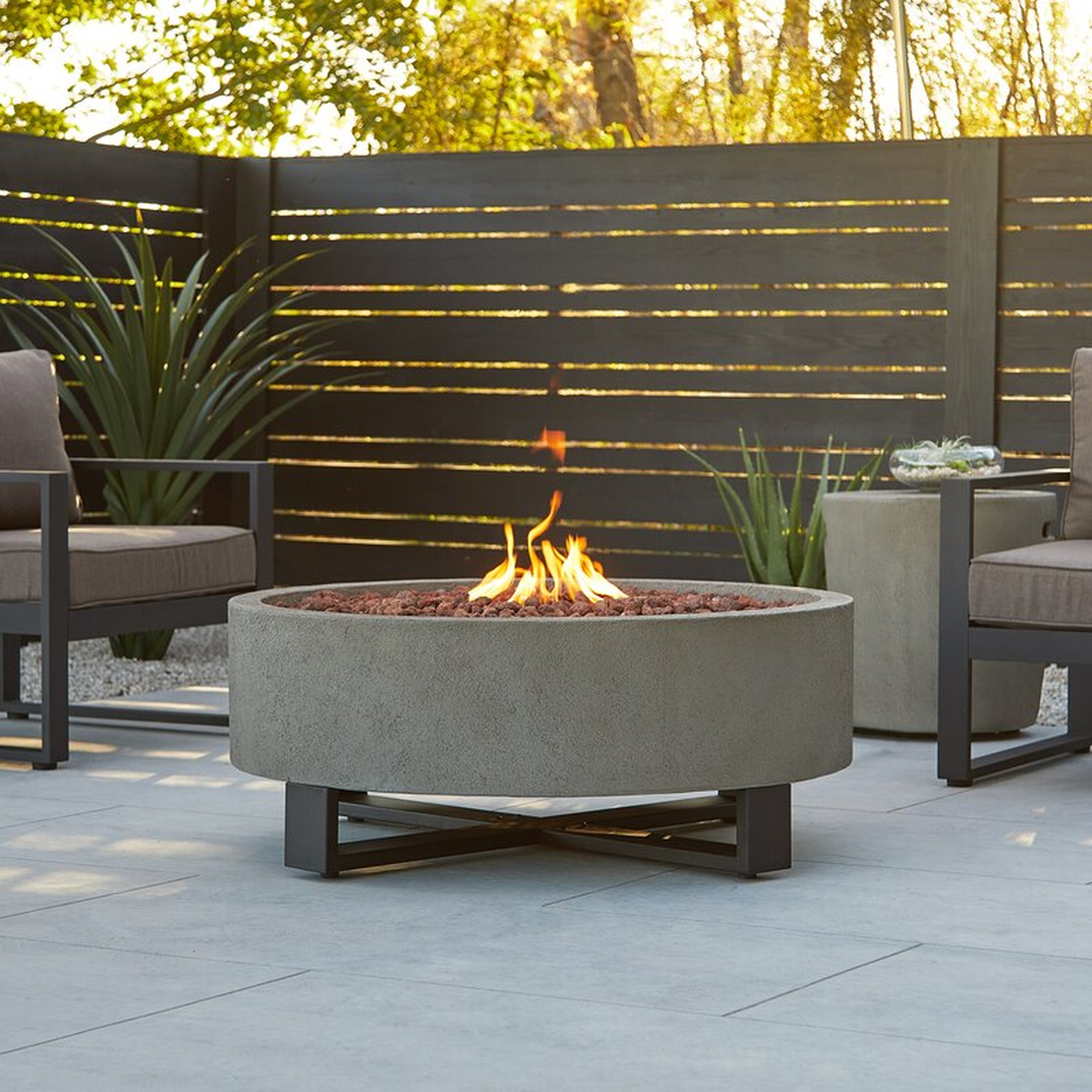 Idledale 40" Round Concrete Propane Outdoor Fire Pit by Real Flame - Wayfair