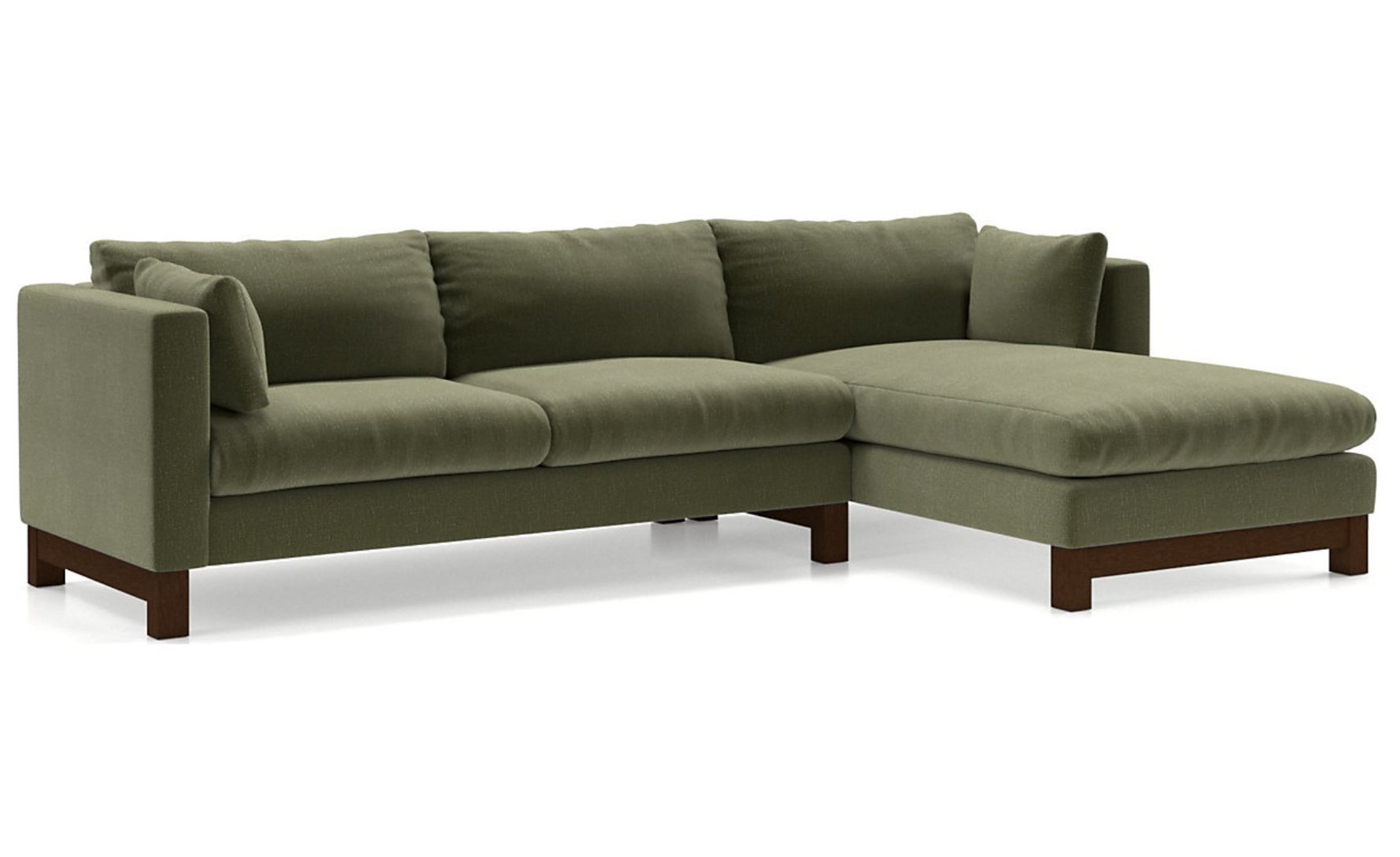 Pacific 2-Piece Chaise Sectional Sofa with Wood Legs - Crate and Barrel