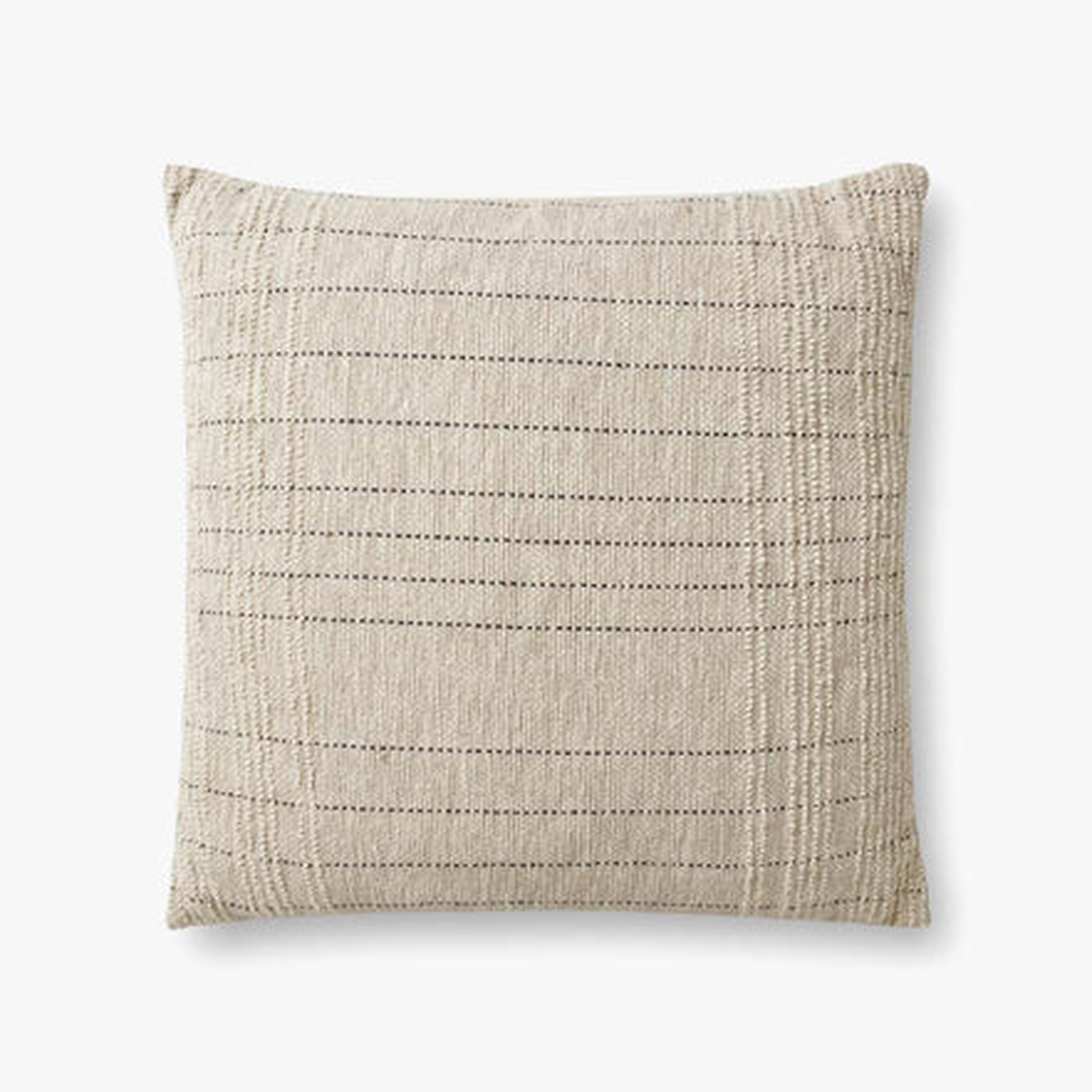 Magnolia Home by Joanna Gaines x Loloi Pillows PMH0027 Ivory 22'' x 22'' Cover w/Poly - Loloi Rugs