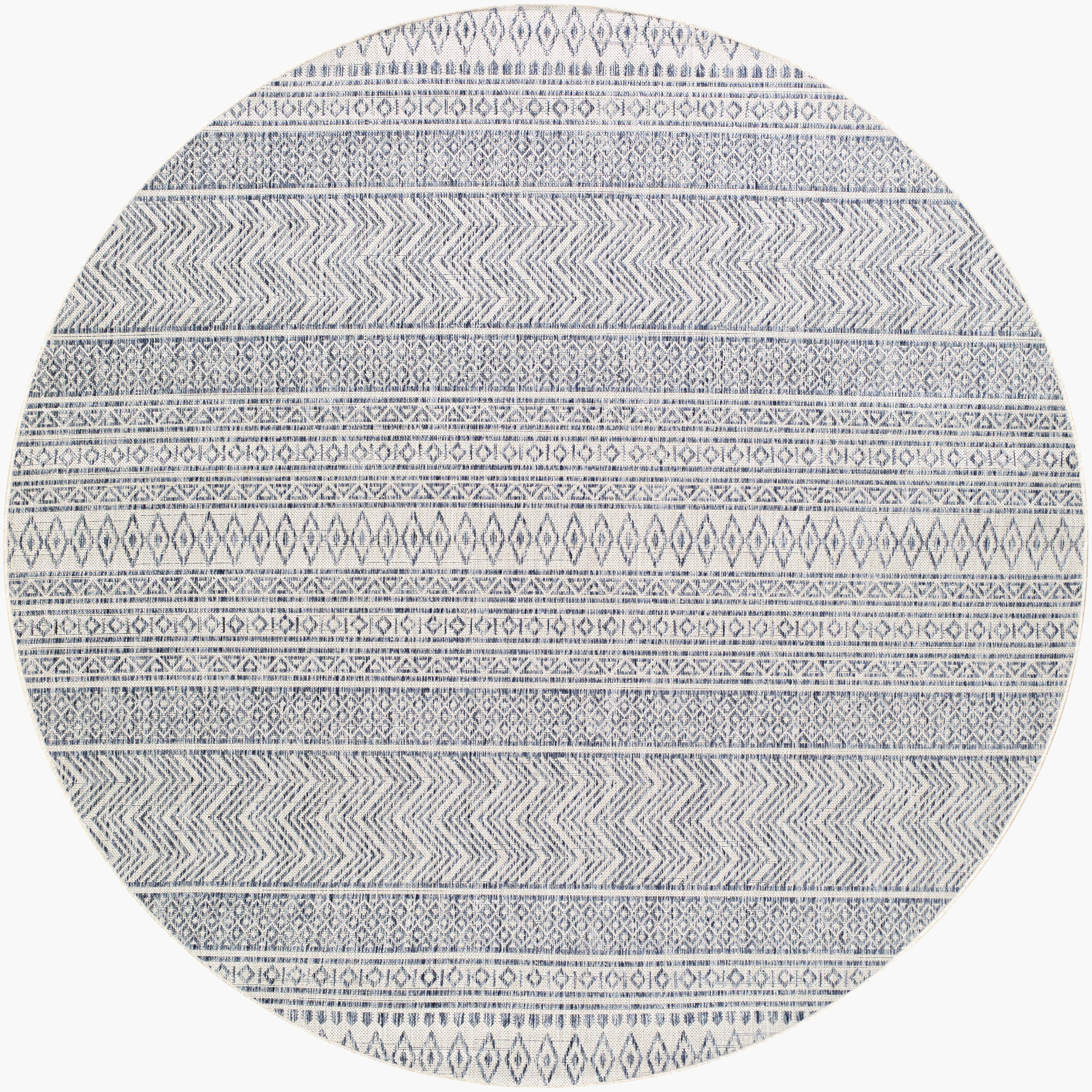 Eagean Gray Outdoor 6'7" x 6'7" Machine Woven Rug - Surya