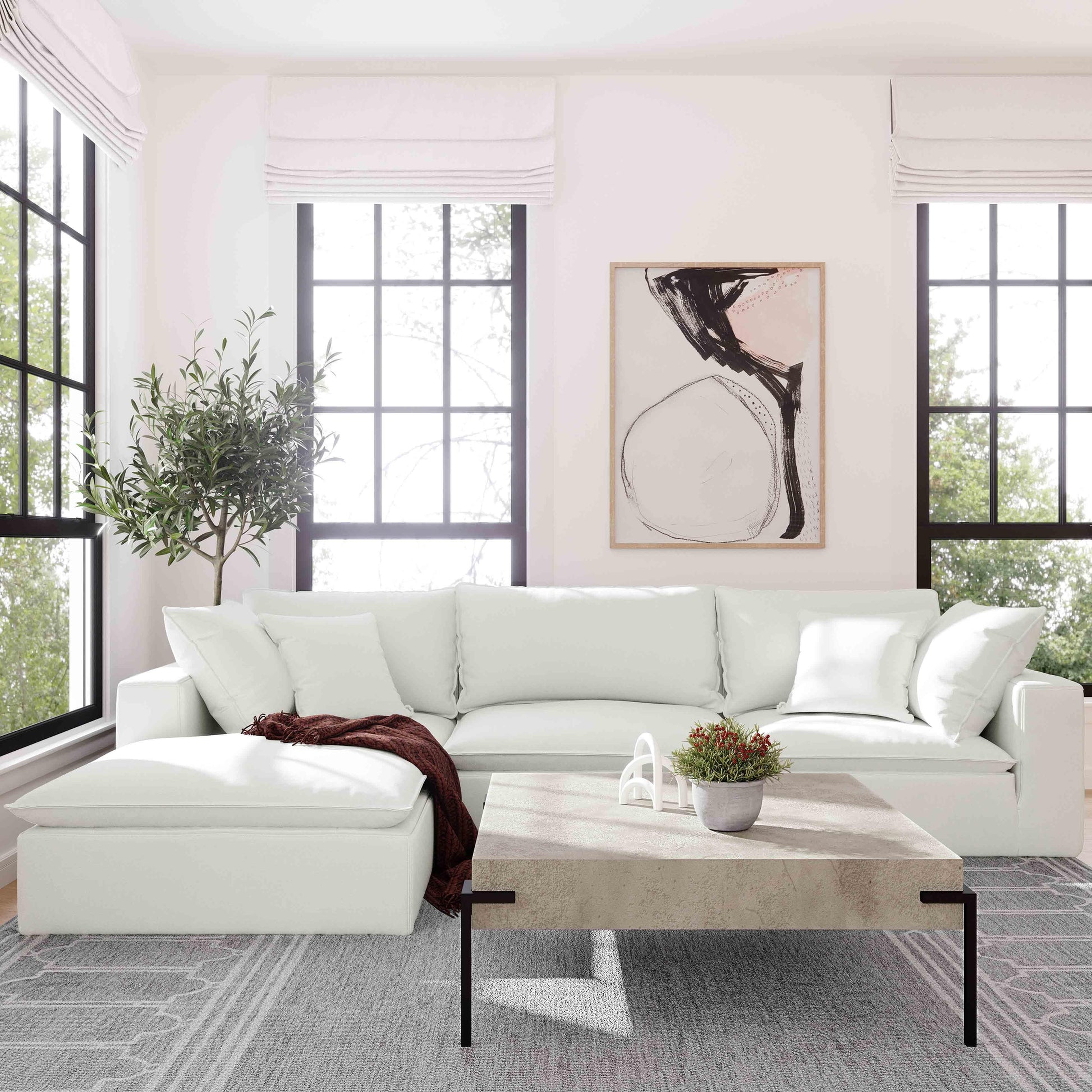 Cali Pearl Modular 4 Piece Sectional - TOV FURNITURE