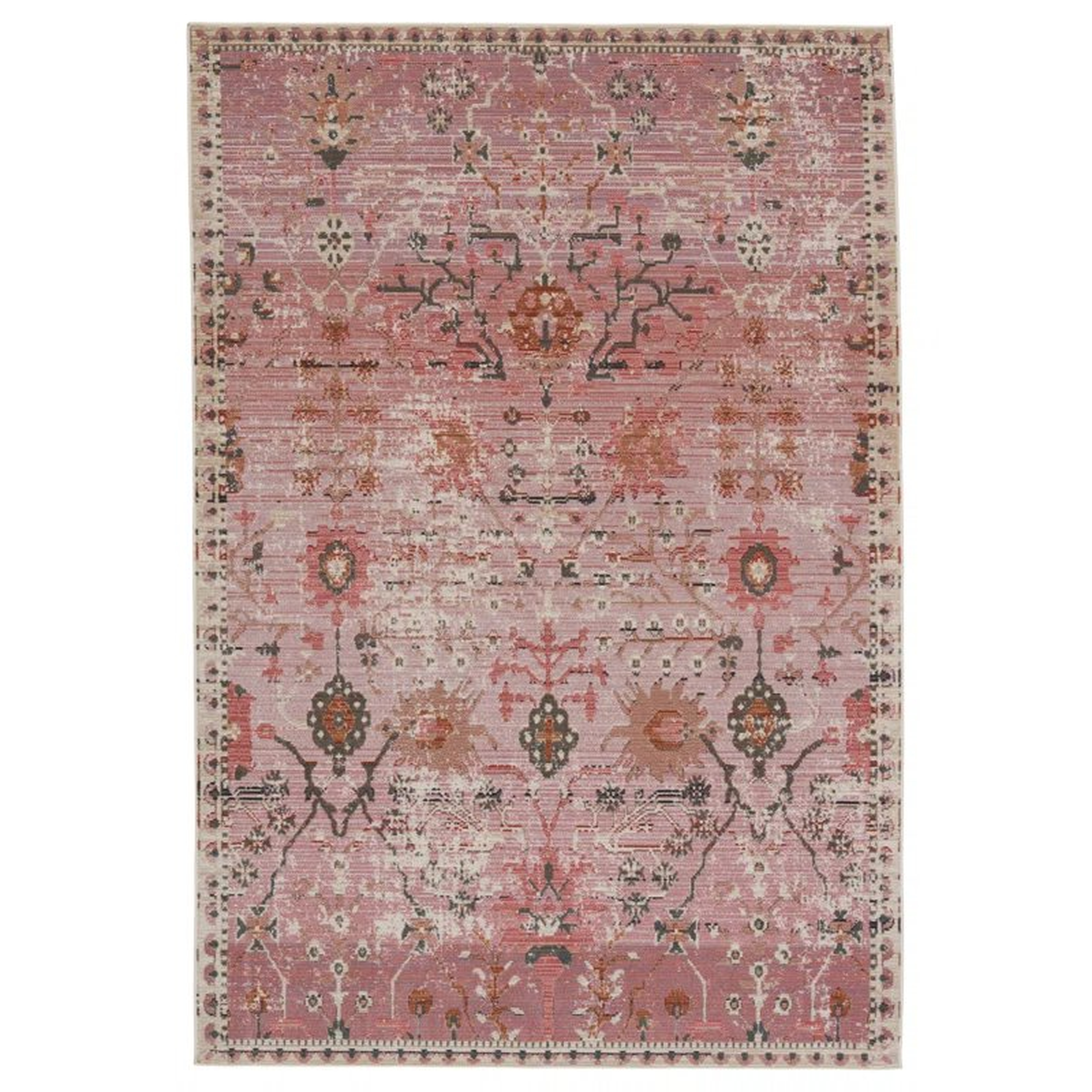 Elva Indoor/ Outdoor Oriental Pink Area Rug - Wayfair