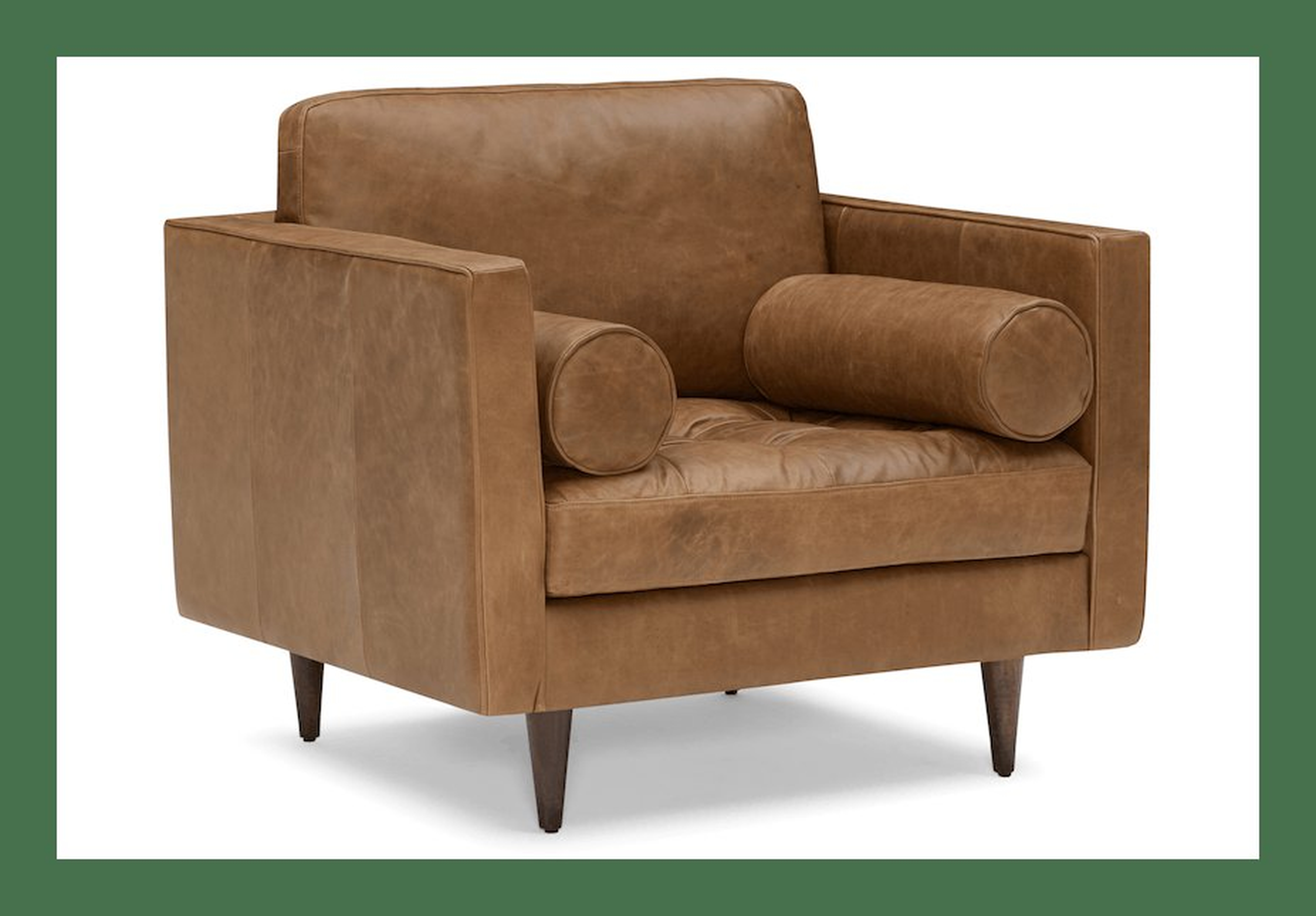 Brown Briar Mid Century Modern Leather Chair - Santiago Ale - Mocha - Joybird