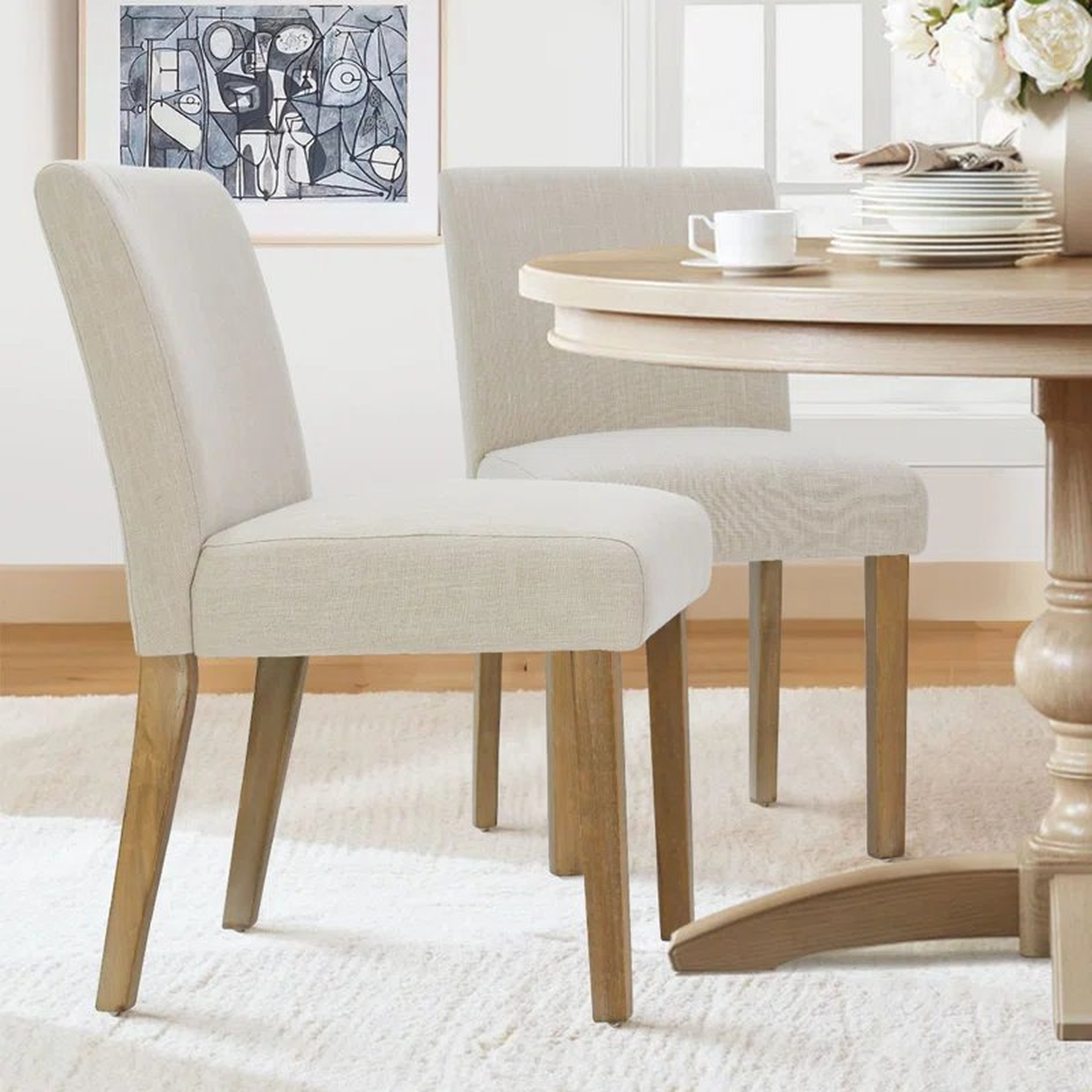 Alesana Linen Parsons Chair (Set of 2) - Wayfair