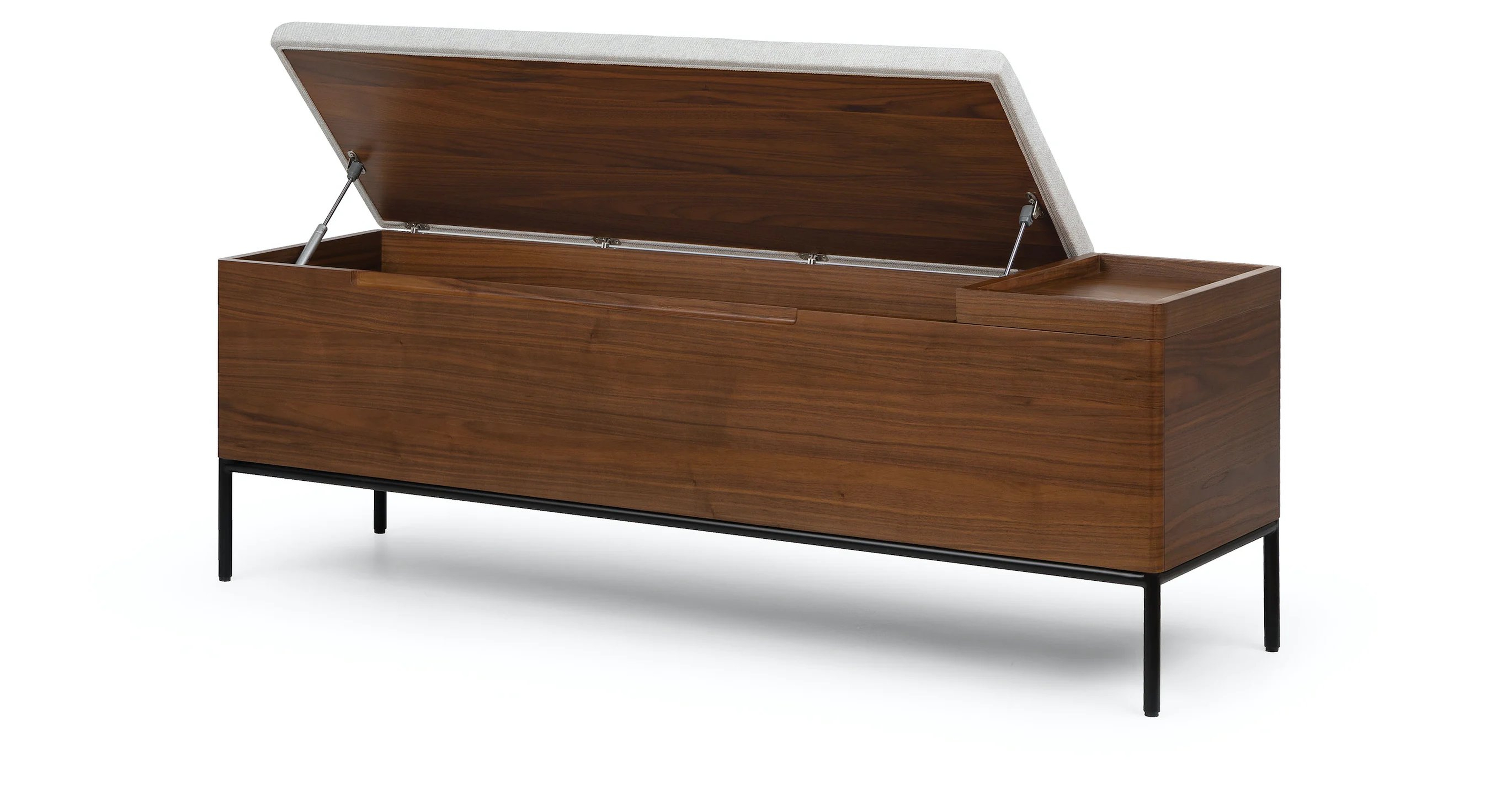 Thari 53" Bench - Walnut and Everest Gray - Article