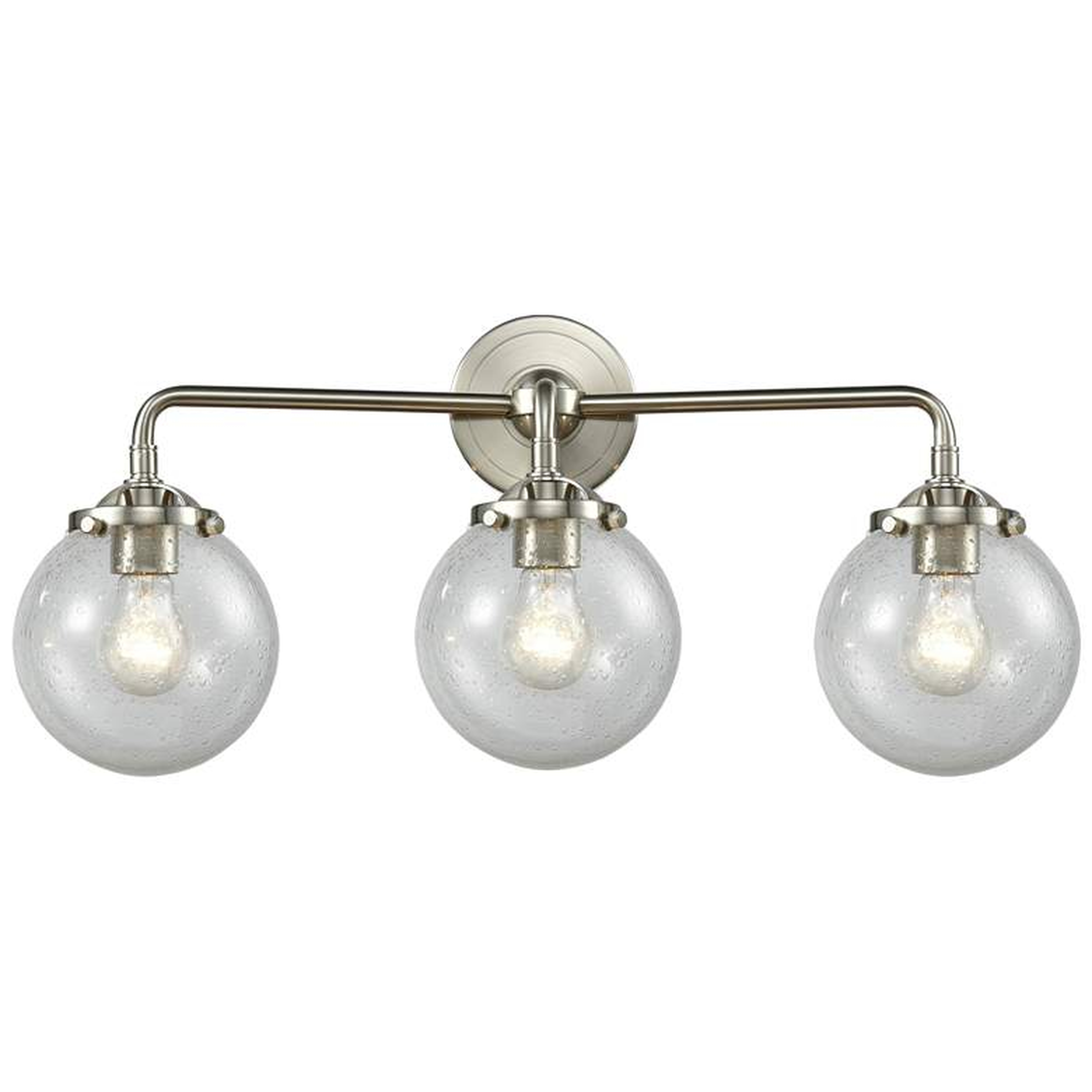 Beacon 24" Wide Brushed Satin Nickel 3-Light Bath Light - 284-3W-SN-G204-6 - Lamps Plus