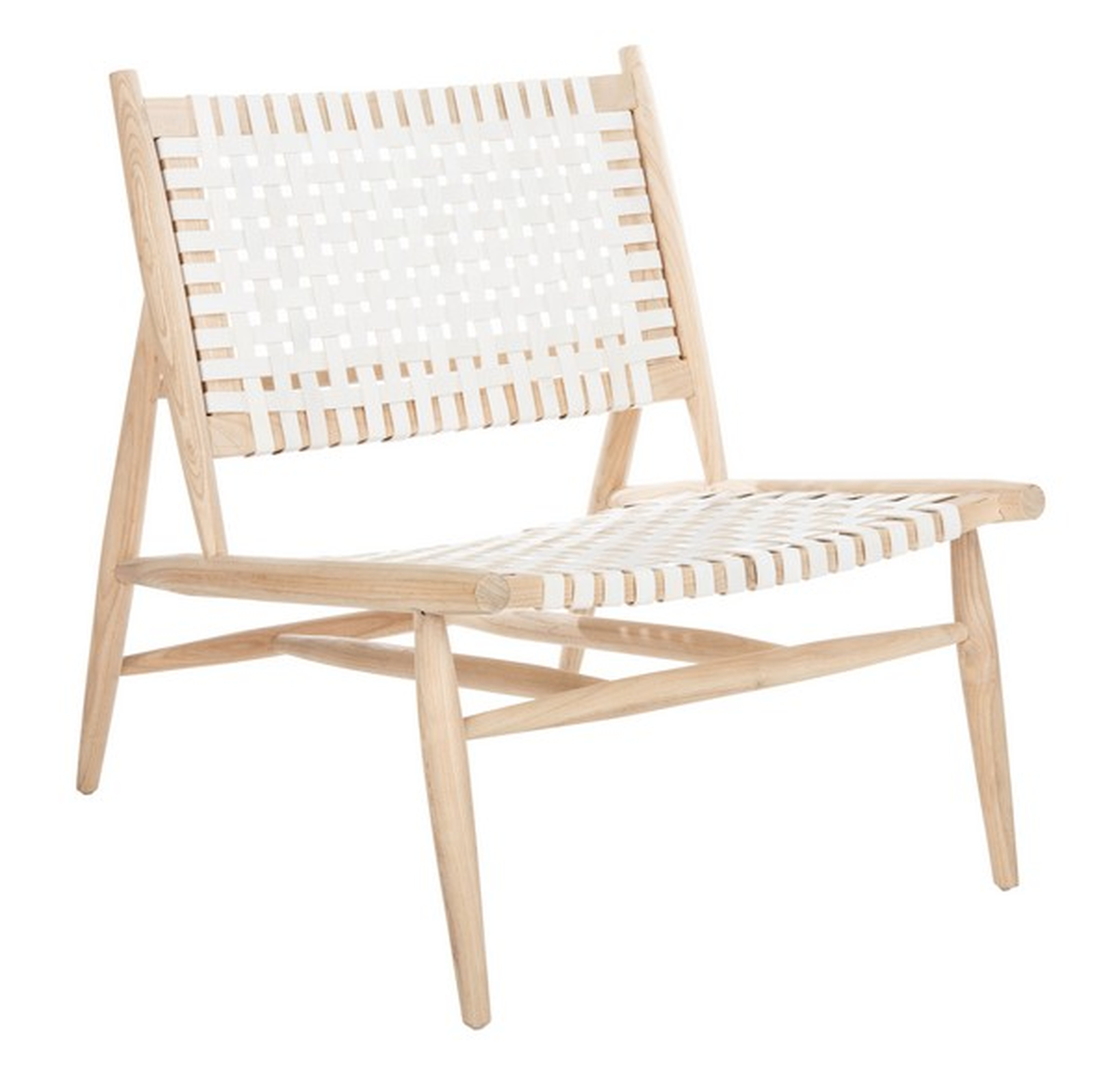 Soleil Leather Woven Accent Chair - Safavieh