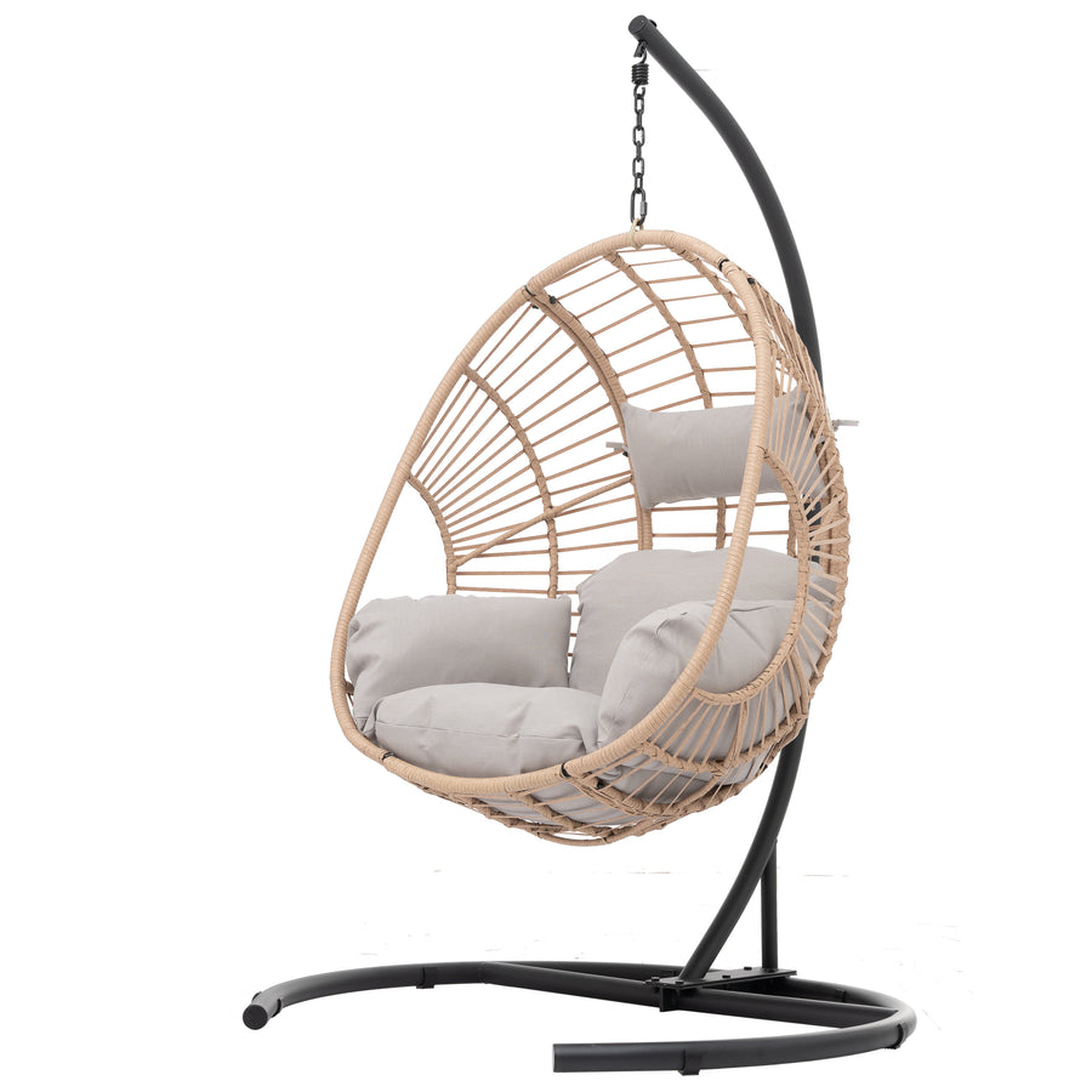 Swing Egg Chair with Stand - Brown/Grey - Walker Edison