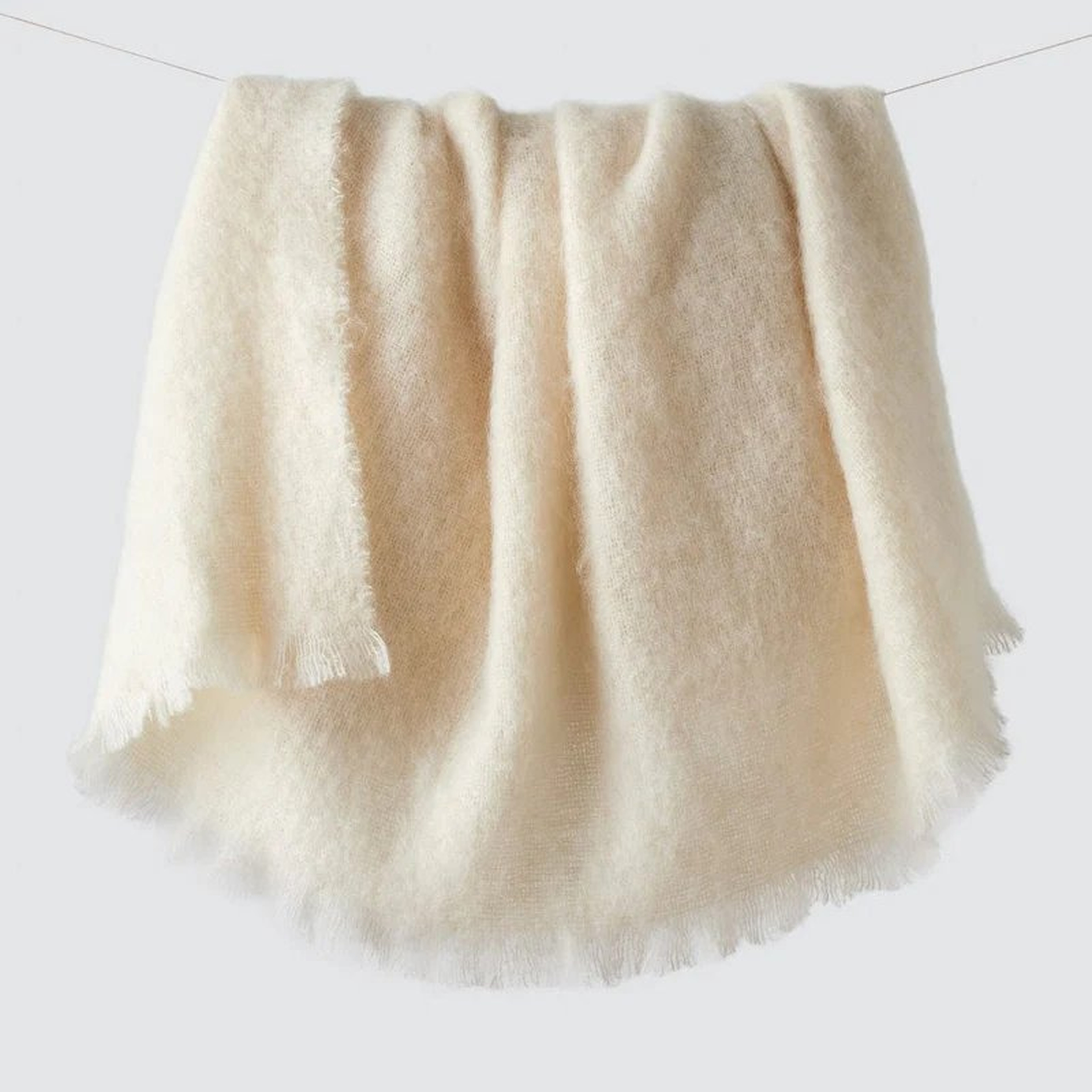 The Citizenry Rowan Mohair Throw | Ecru - The Citizenry