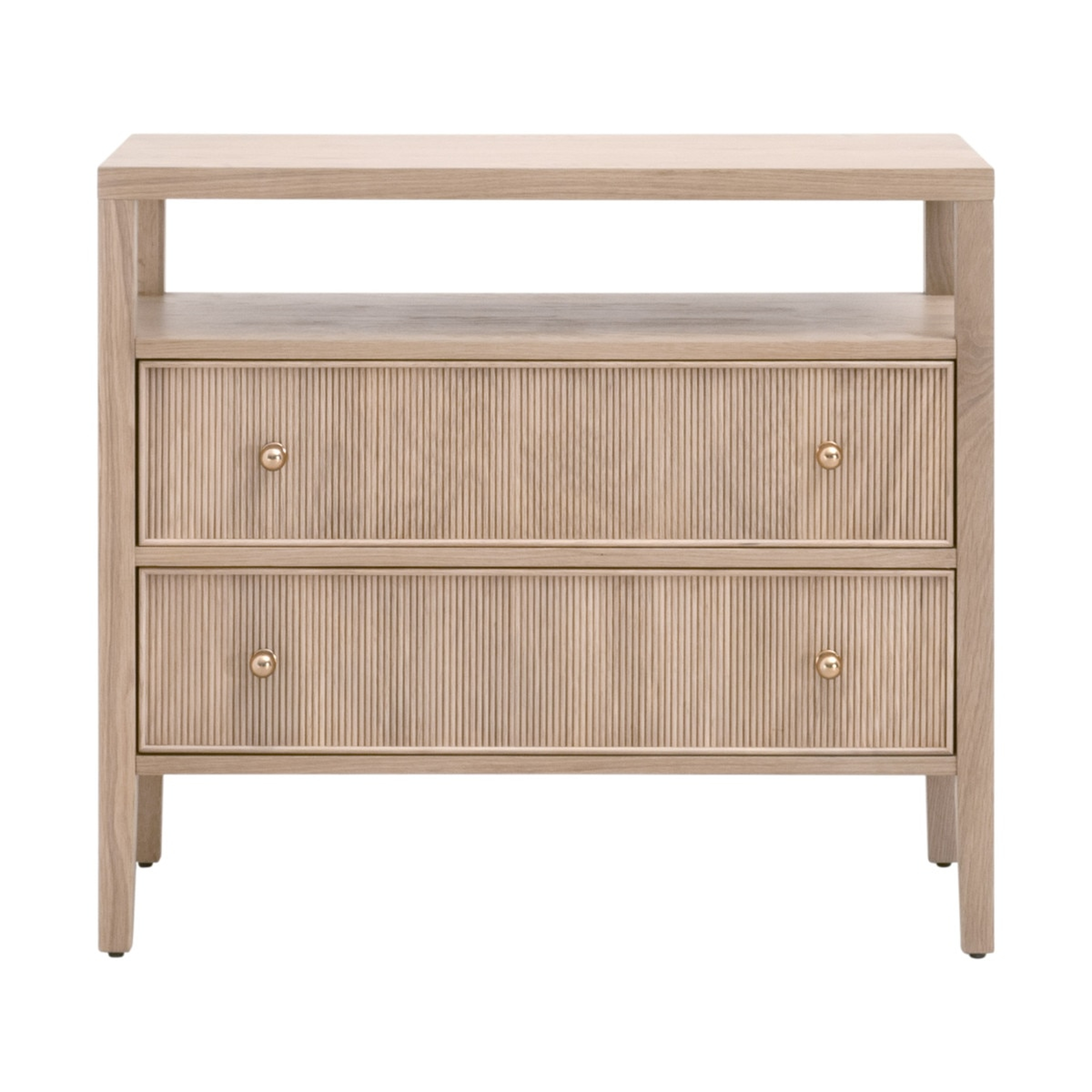 Highland Open Shelf, 2-Drawer Nightstand - Essentials for Living