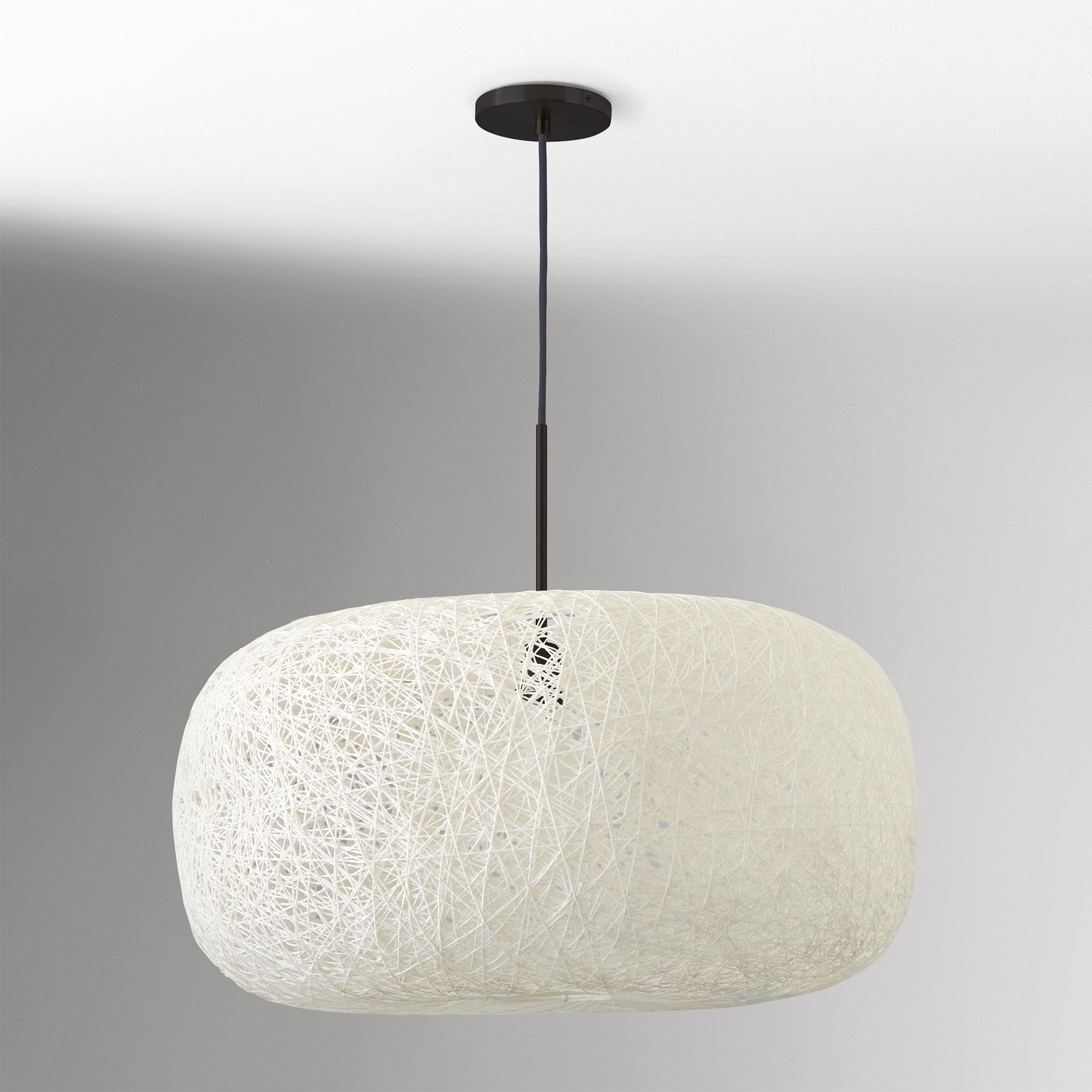 Open Weave Pendant Polished Nickel White (30") - West Elm