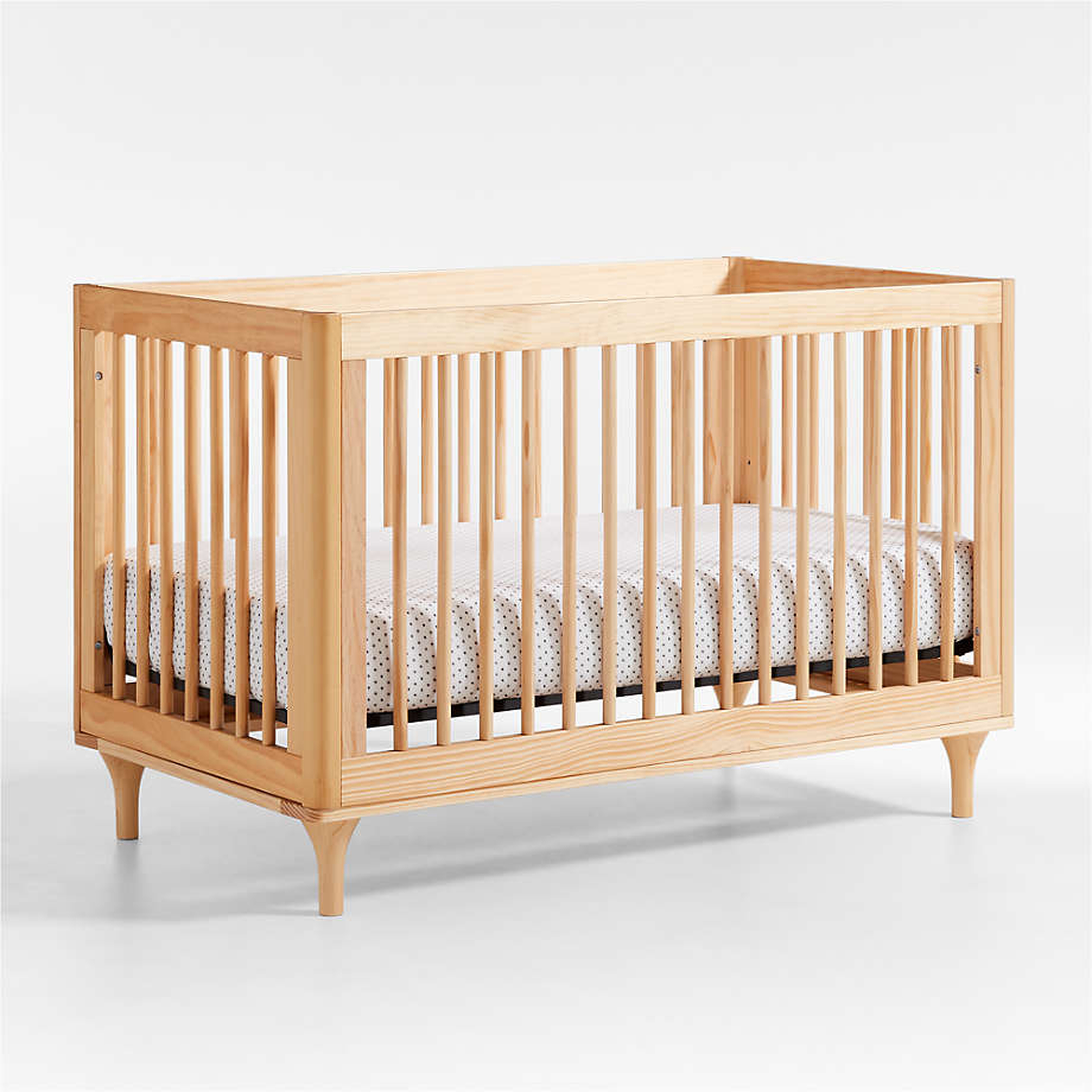 Babyletto Lolly Natural Wood 3-in-1 Convertible Baby Crib with Toddler Bed Conversion Kit - Crate and Barrel