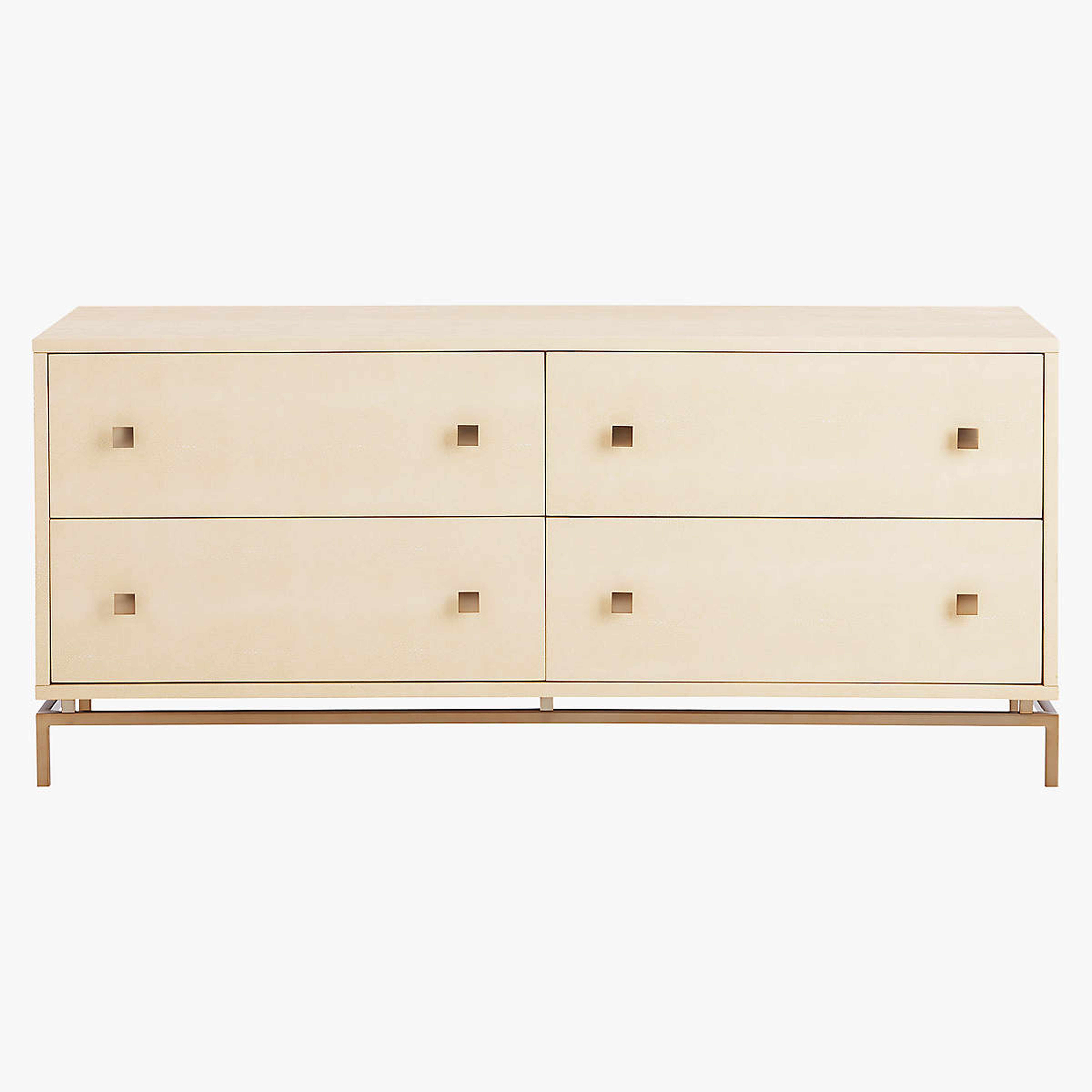 Ivory Shagreen Embossed Low Dresser - CB2