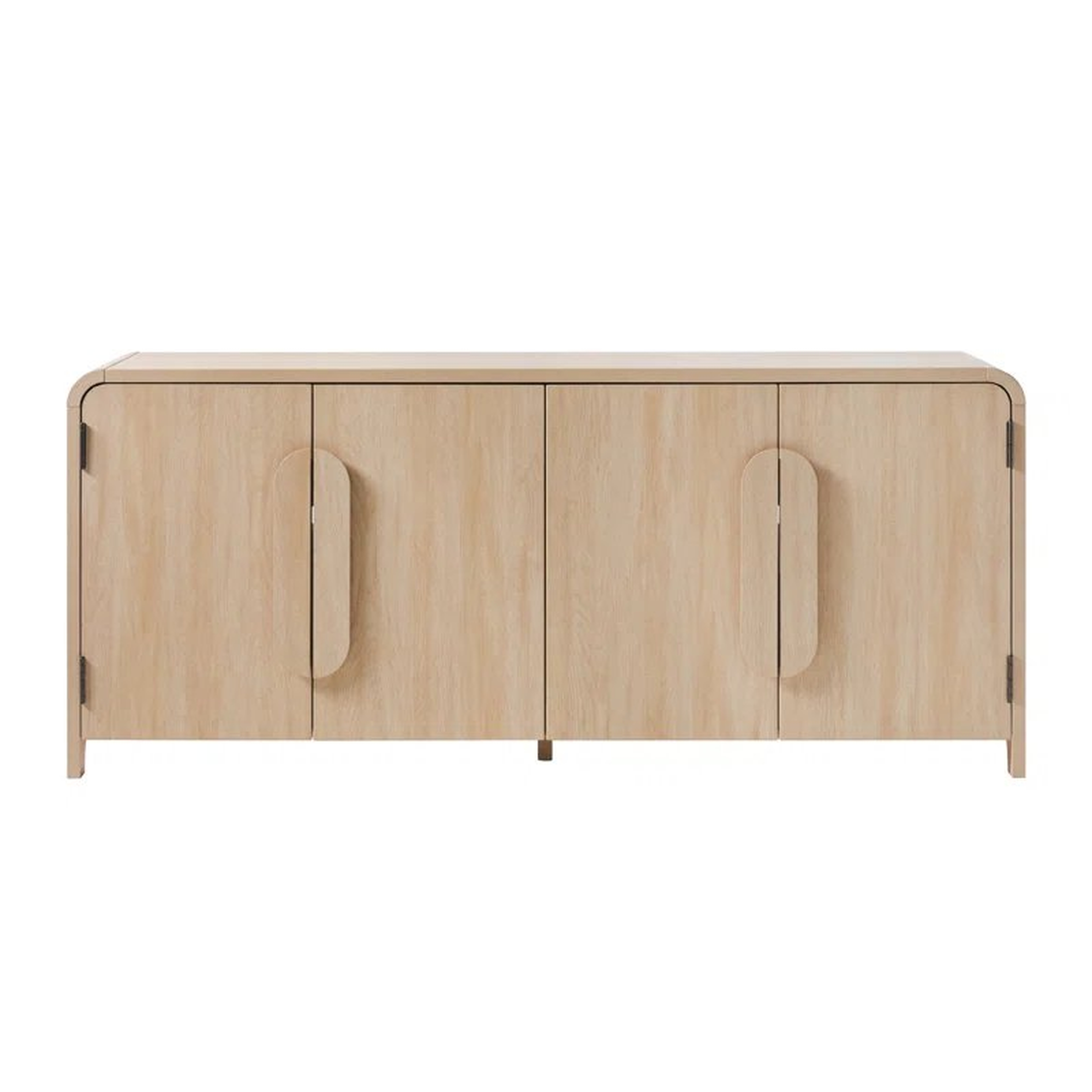 Modern Curved 70" Buffet Sideboard and TV Stand for up to 80" TV Coastal Oak - Walker Edison