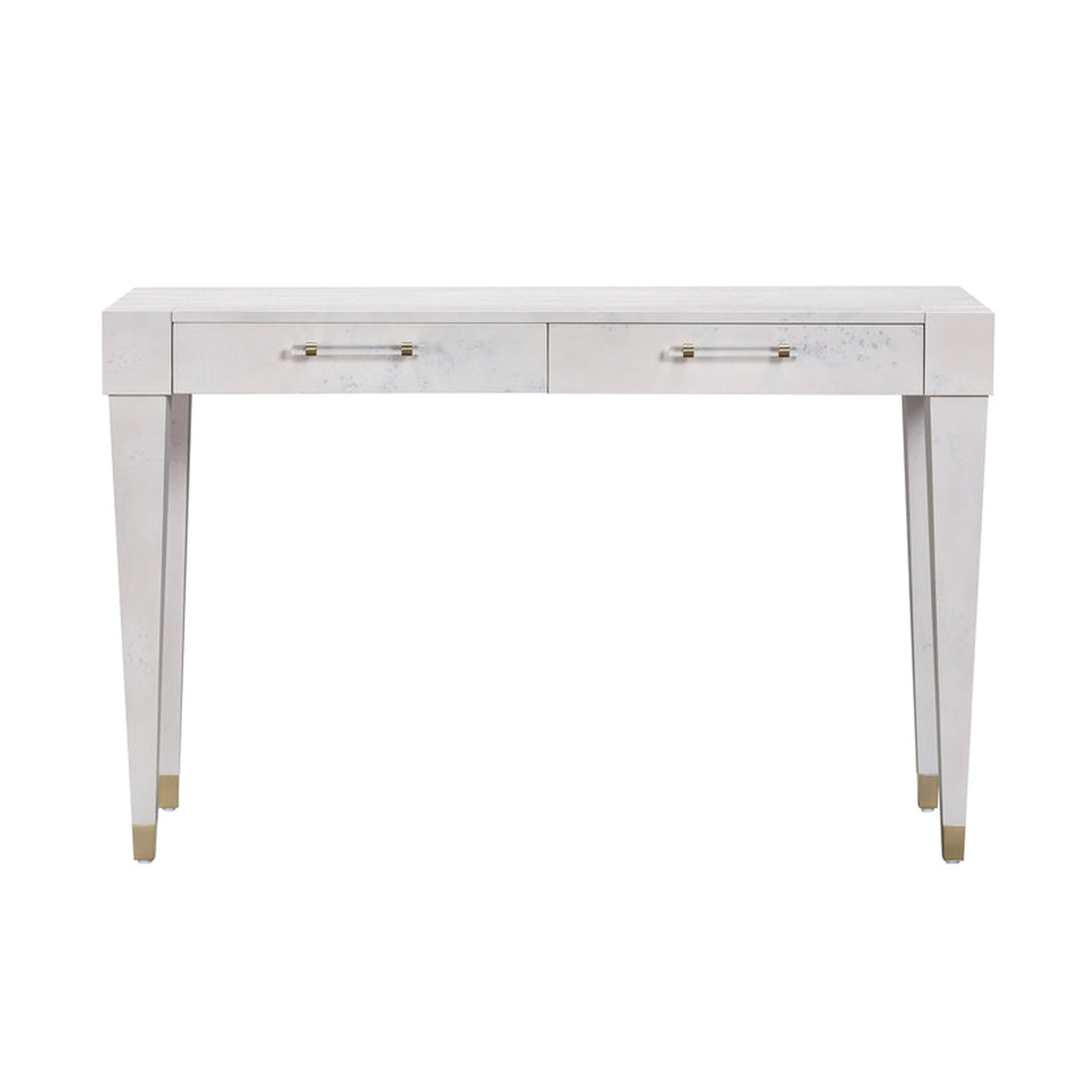 Brandyss White Burl Work Desk - TOV FURNITURE