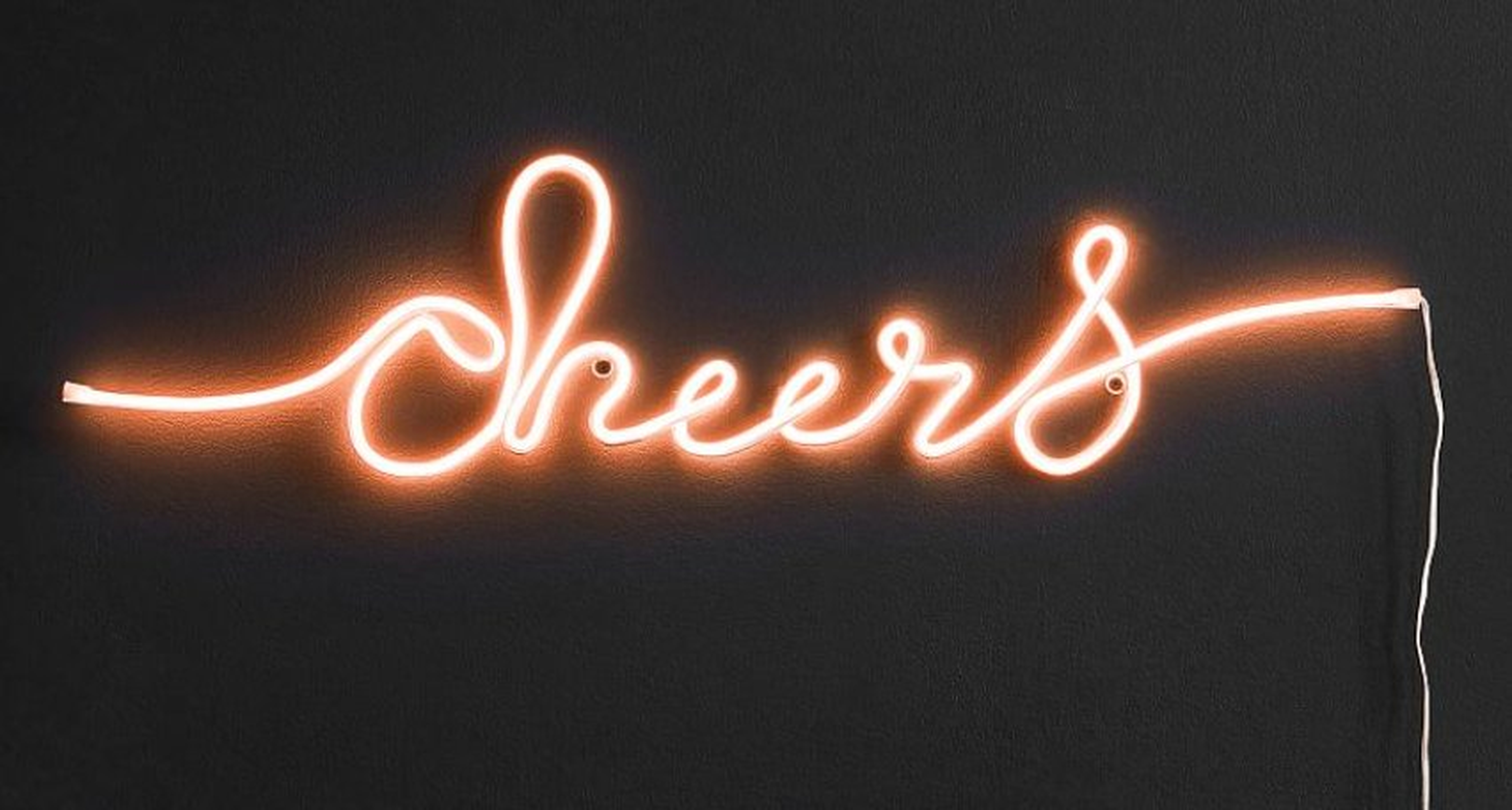 Lit Cheers Sign Wall Art, Small, 29.75"W - Pottery Barn