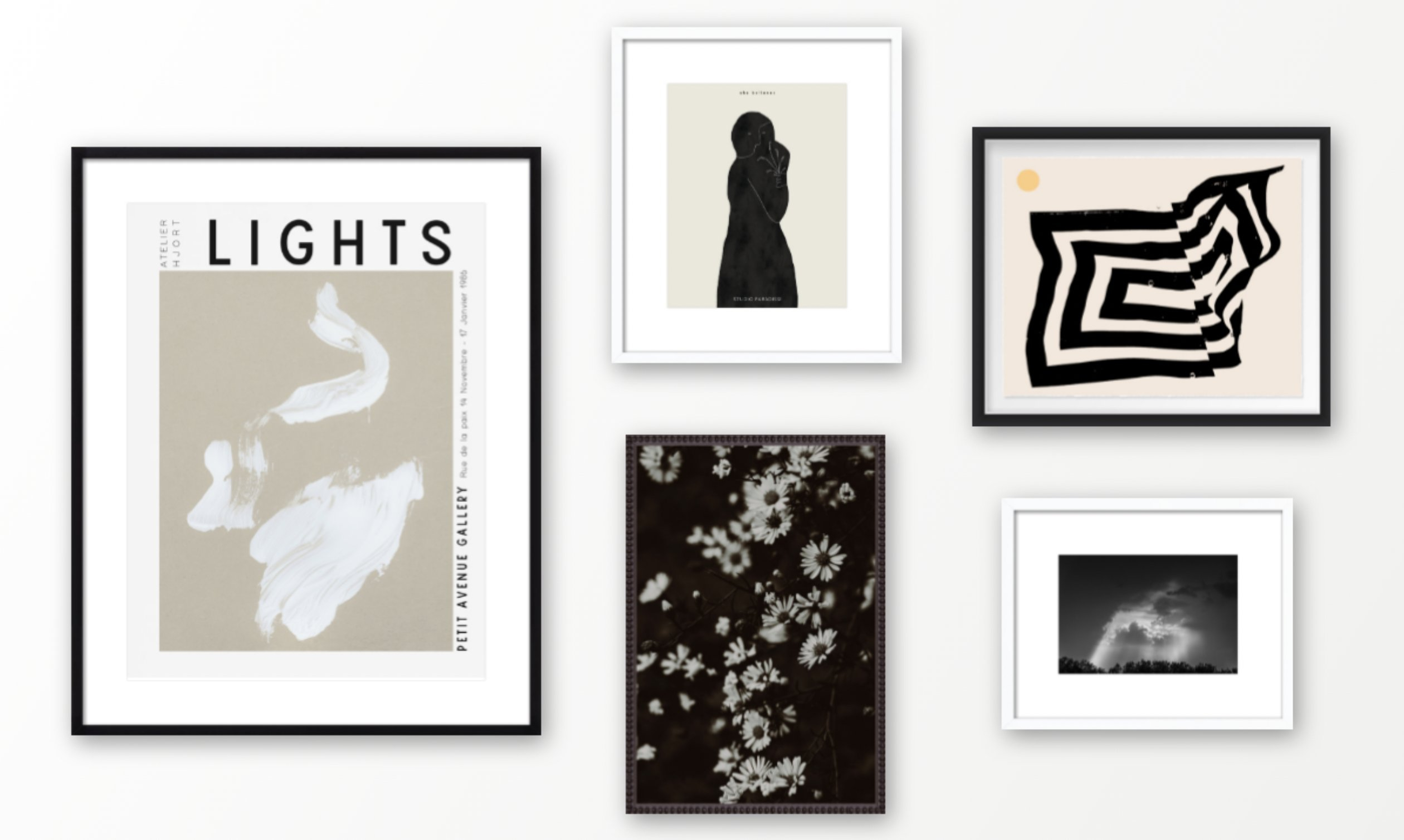 Modern Monochrome, Gallery Wall - Artfully Walls