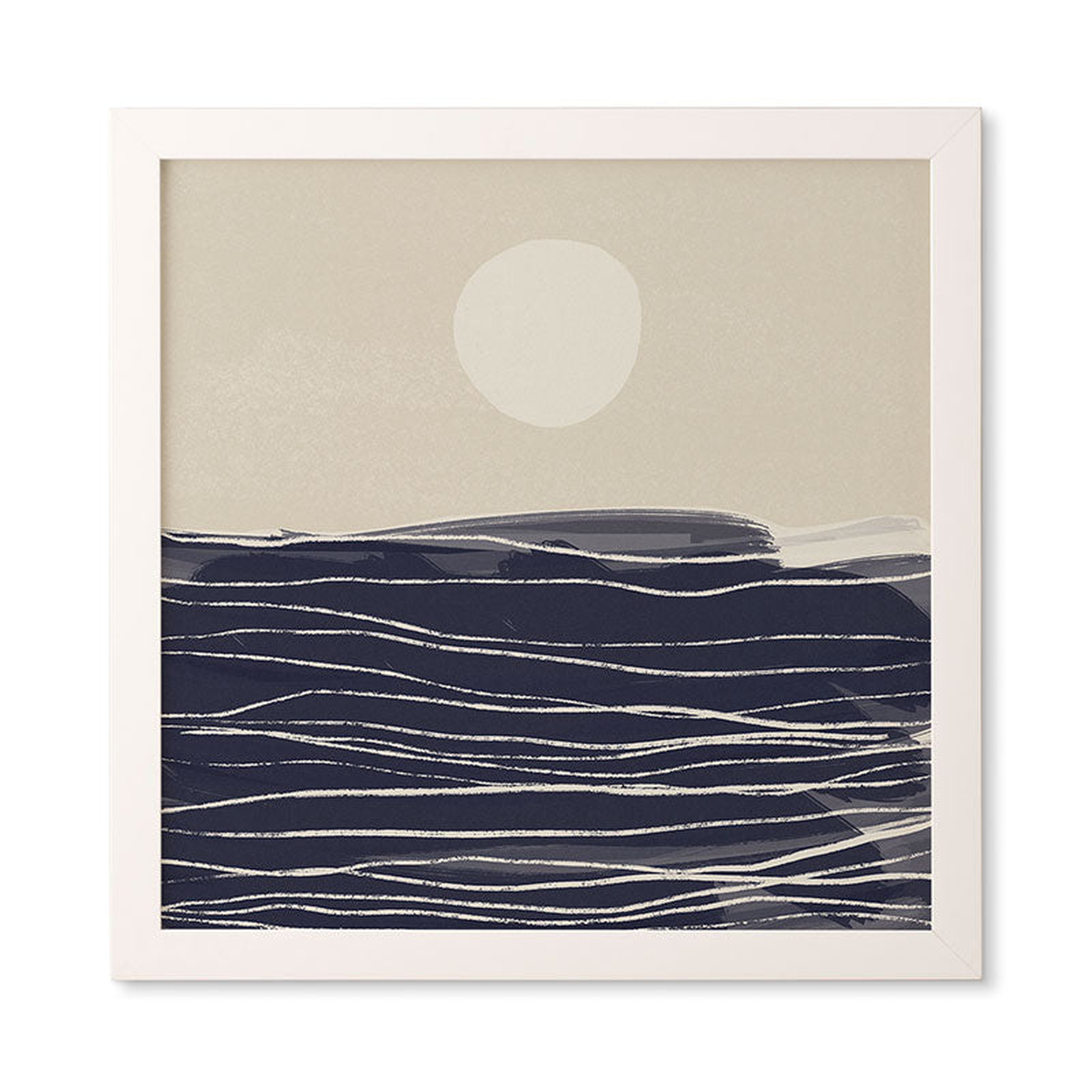 Abstract Seascape 2 by Alisa Galitsyna - Framed Wall Art Basic White 20" x 20" - Wander Print Co.
