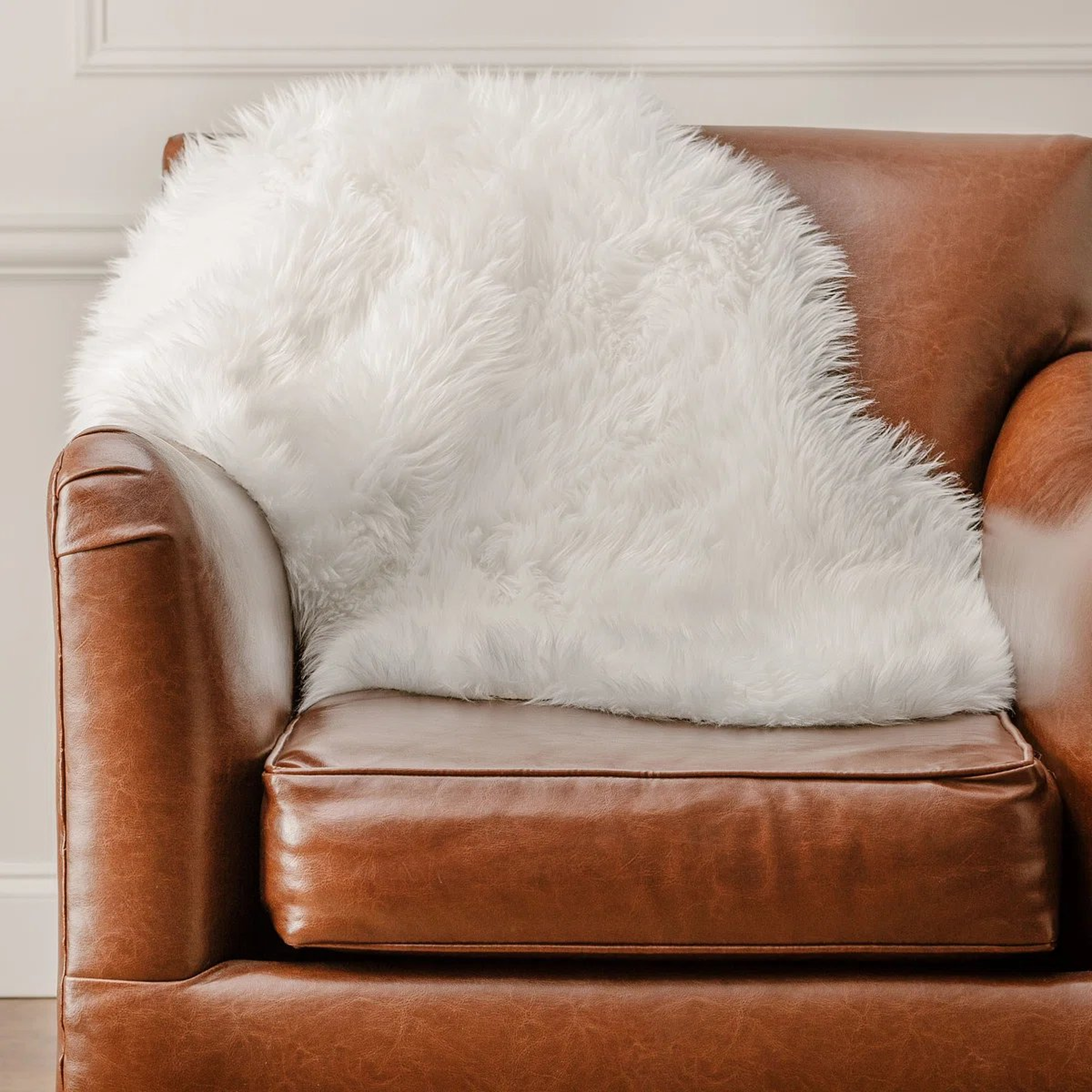 Orchard Hill Faux Sheepskin Area Rug in White - Wayfair