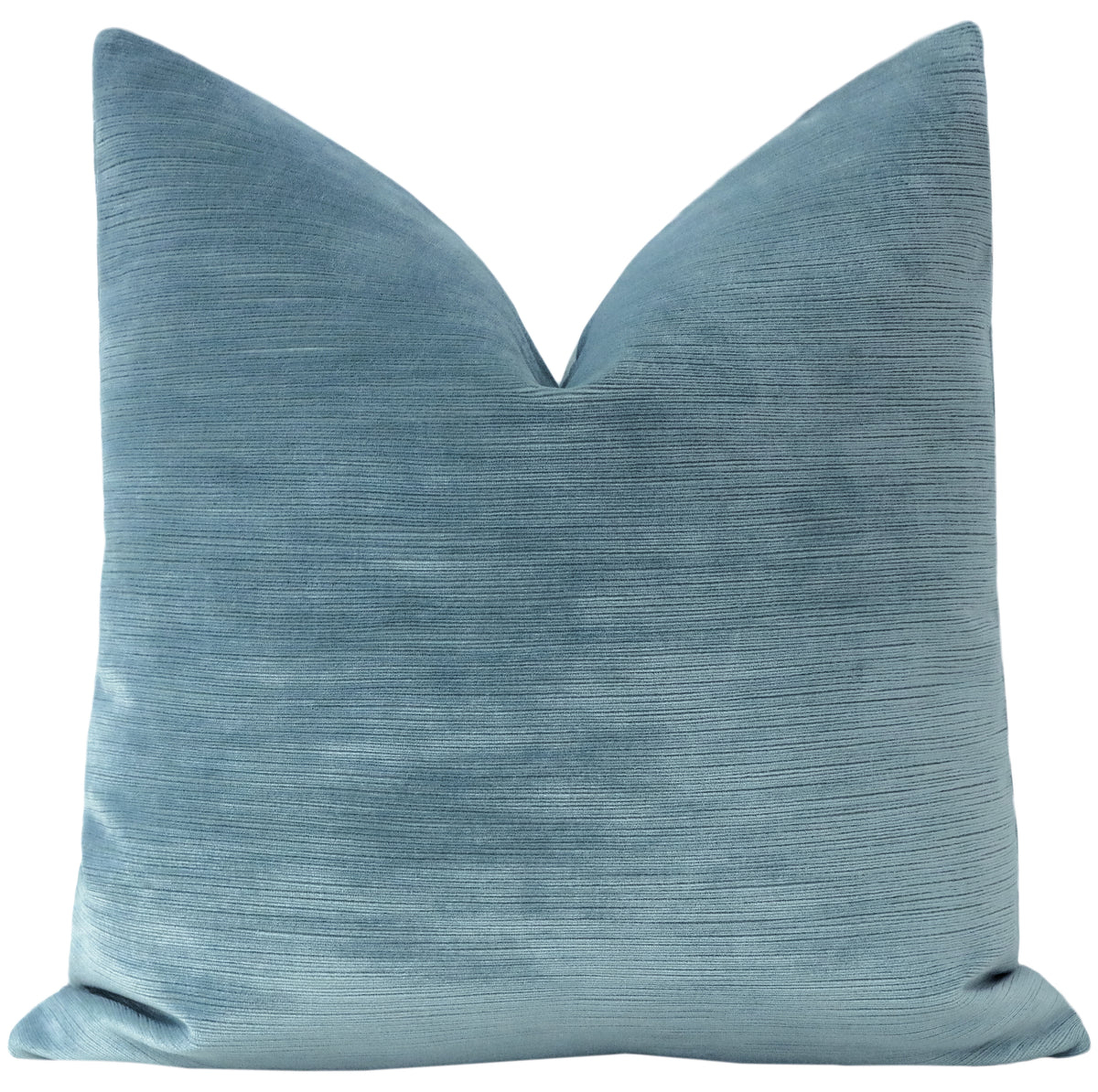 STRIE VELVET // CHAMBRAY - 20" X 20" - Little Design Company