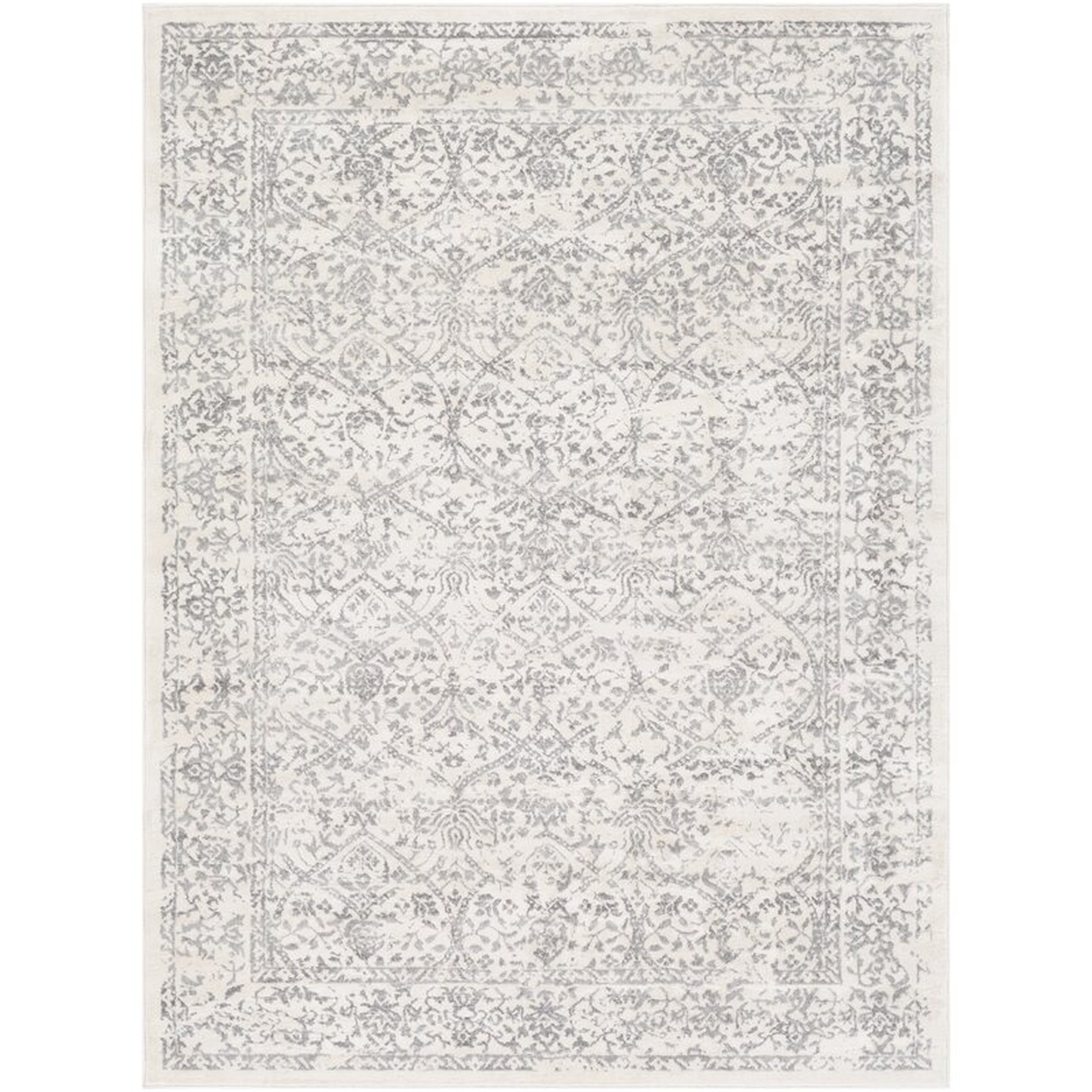 Desoto Oriental Area Rug, Gray & Ivory, 11'10''x15' - Wayfair