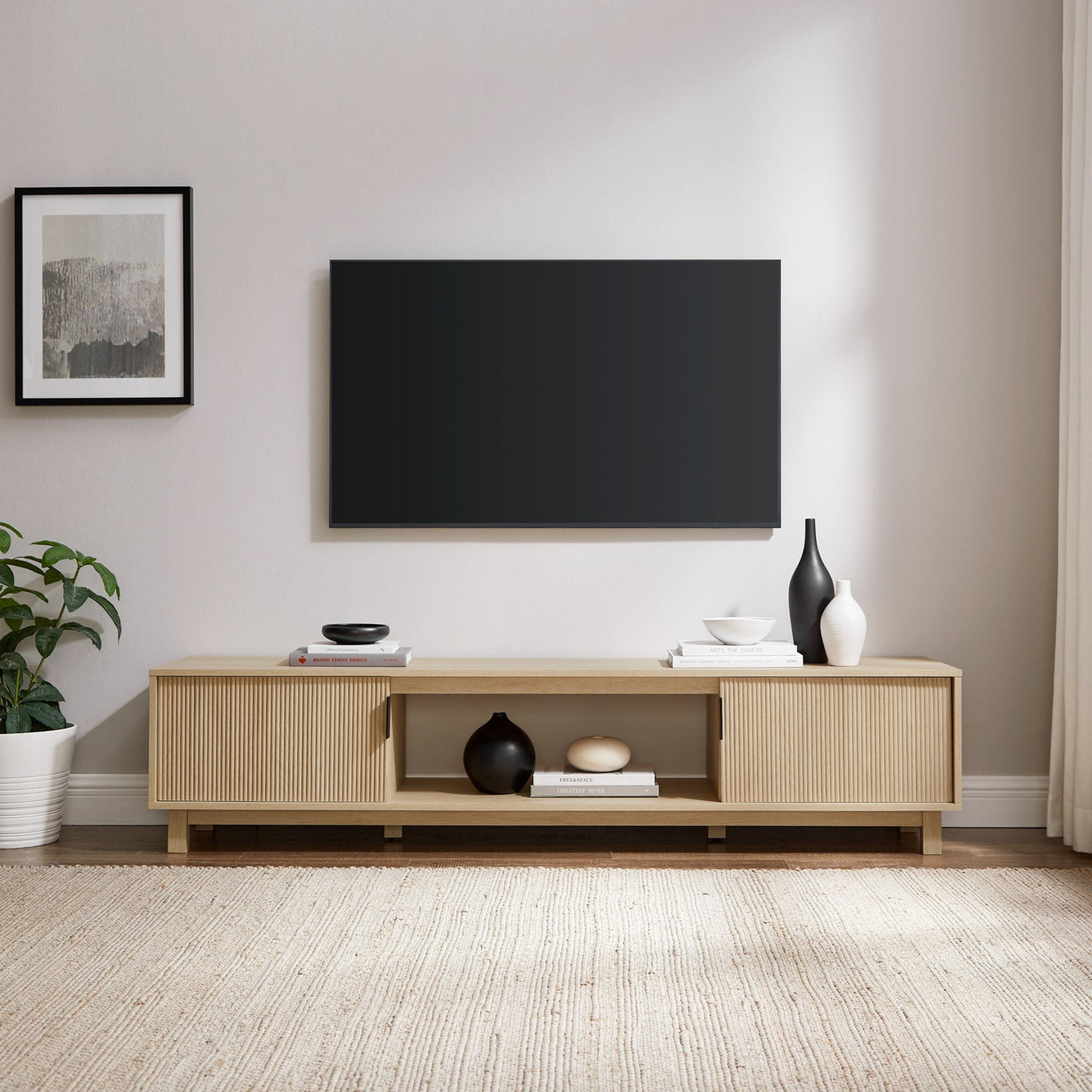Reema Arundo Scandinavian Reeded TV Stand - Walker Edison