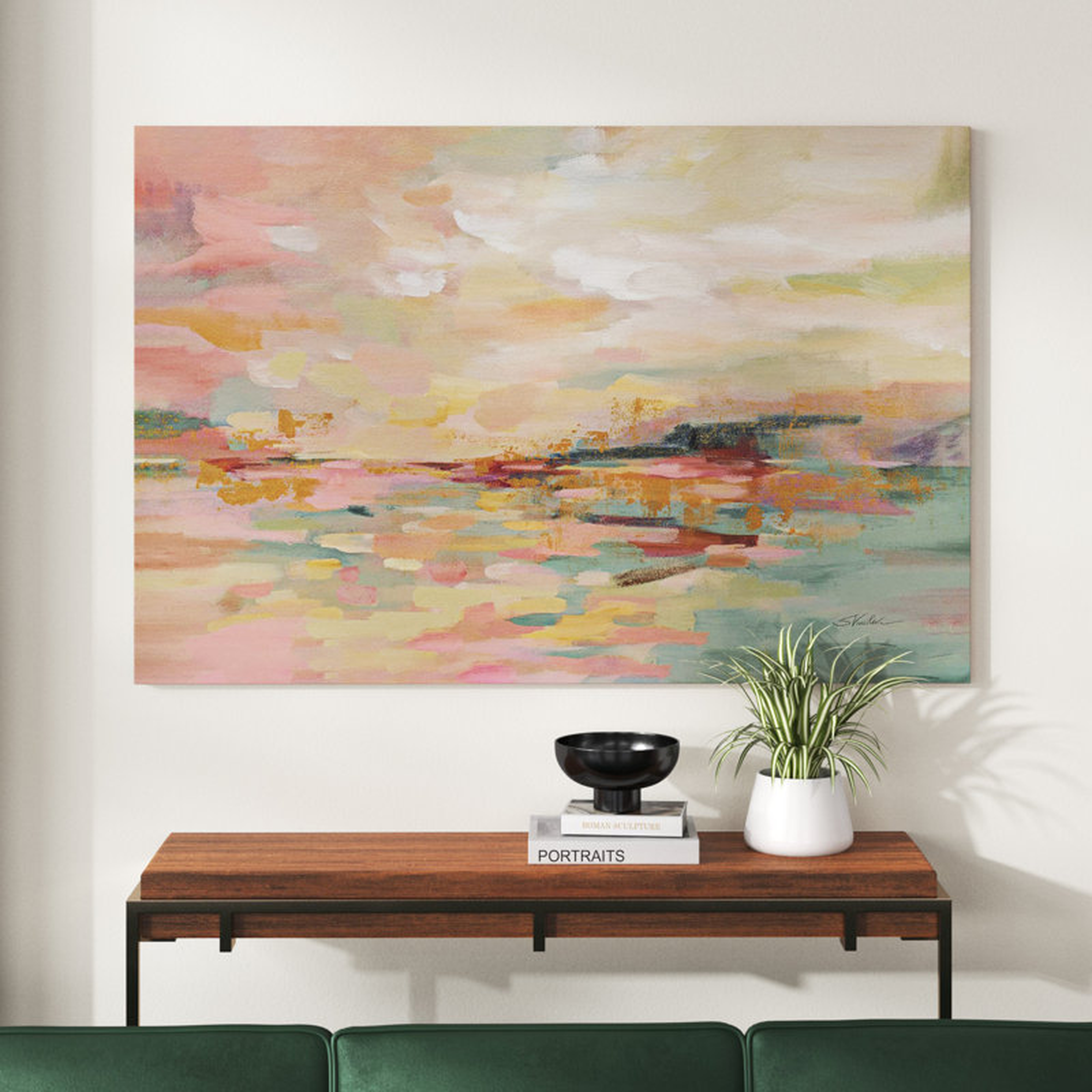 Pink Waves - Painting Print on Canvas - Wayfair