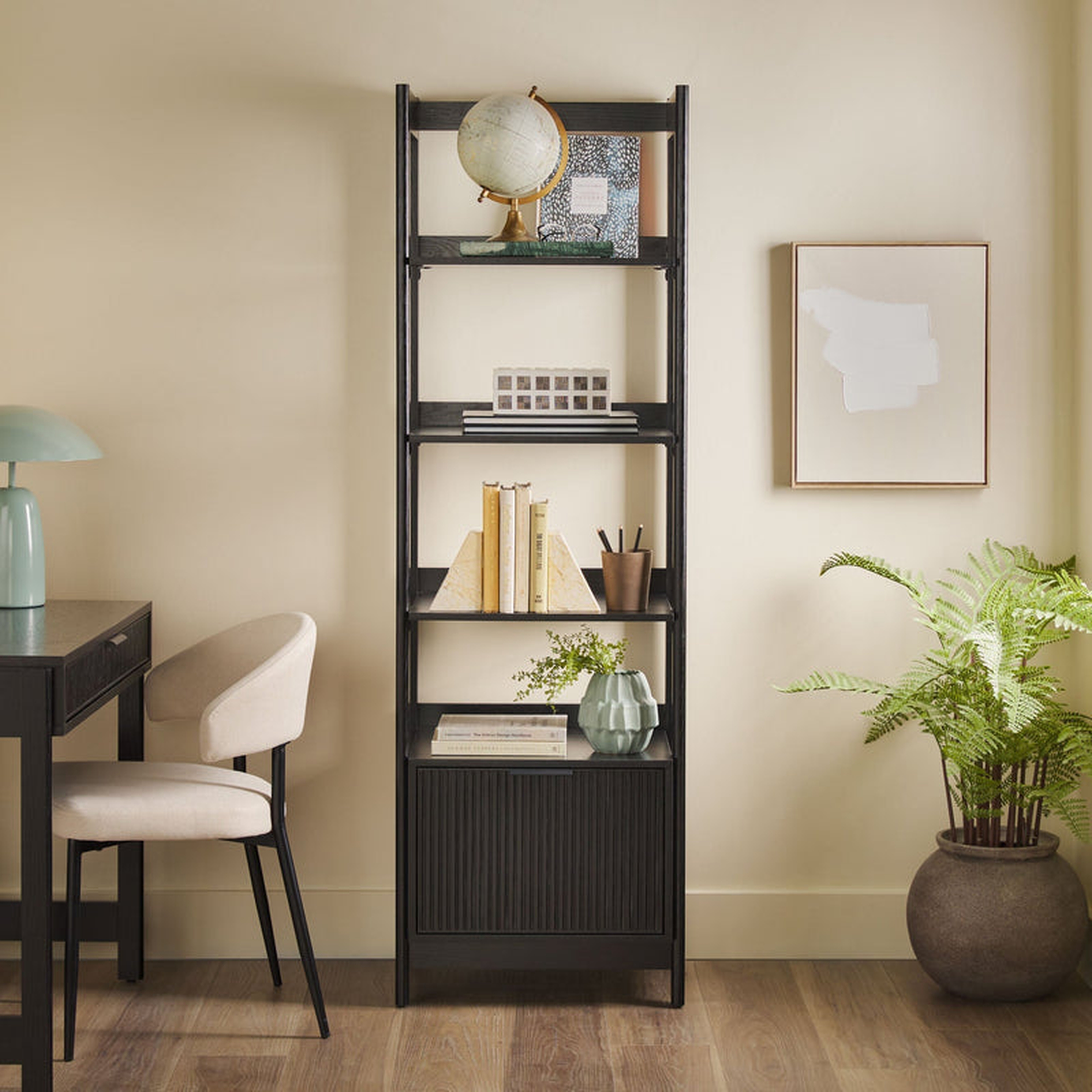 Holmes Modern Scandinavian Reeded Bookshelf - Walker Edison