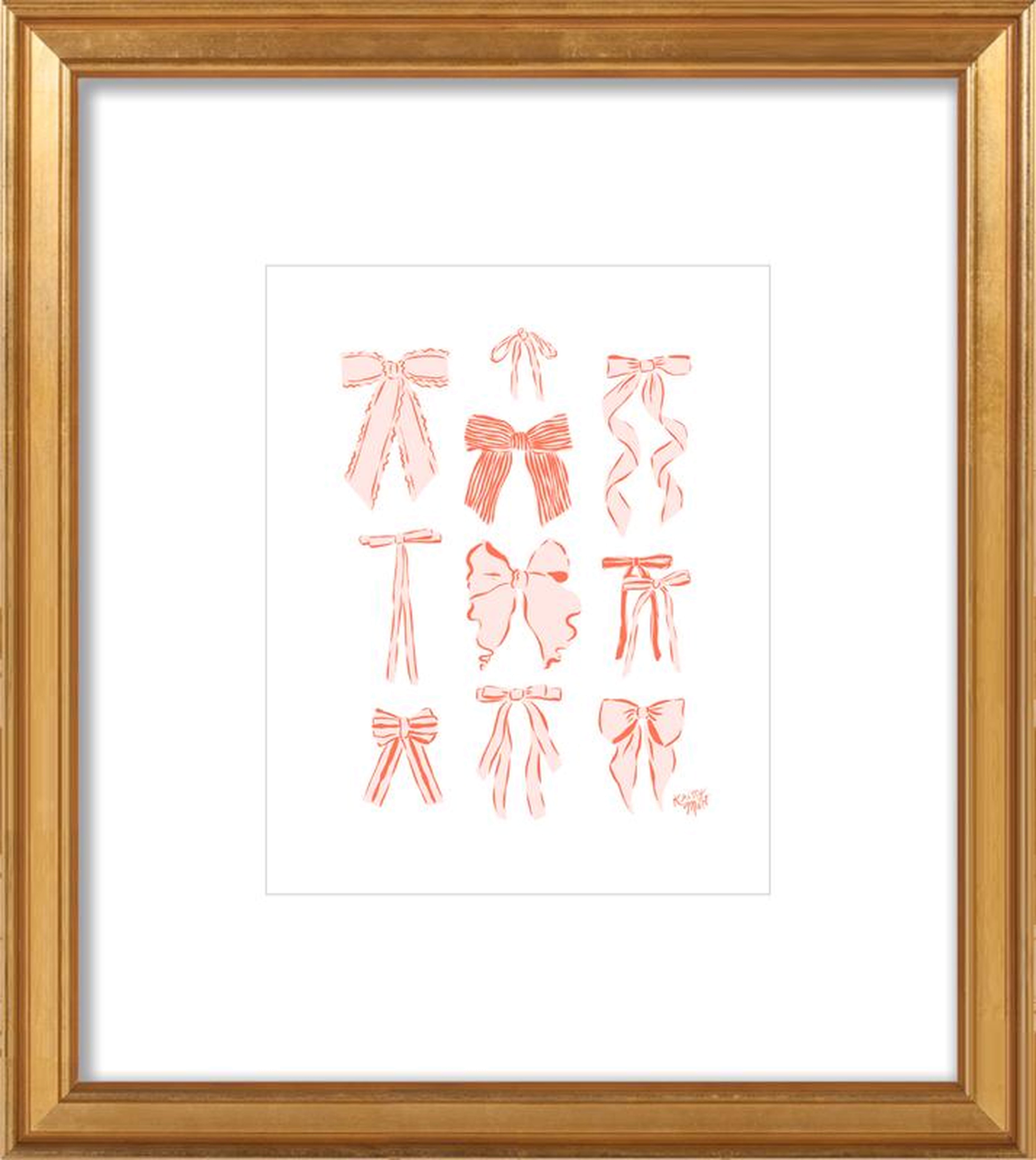 Bow Study in Pink and Red - Artfully Walls