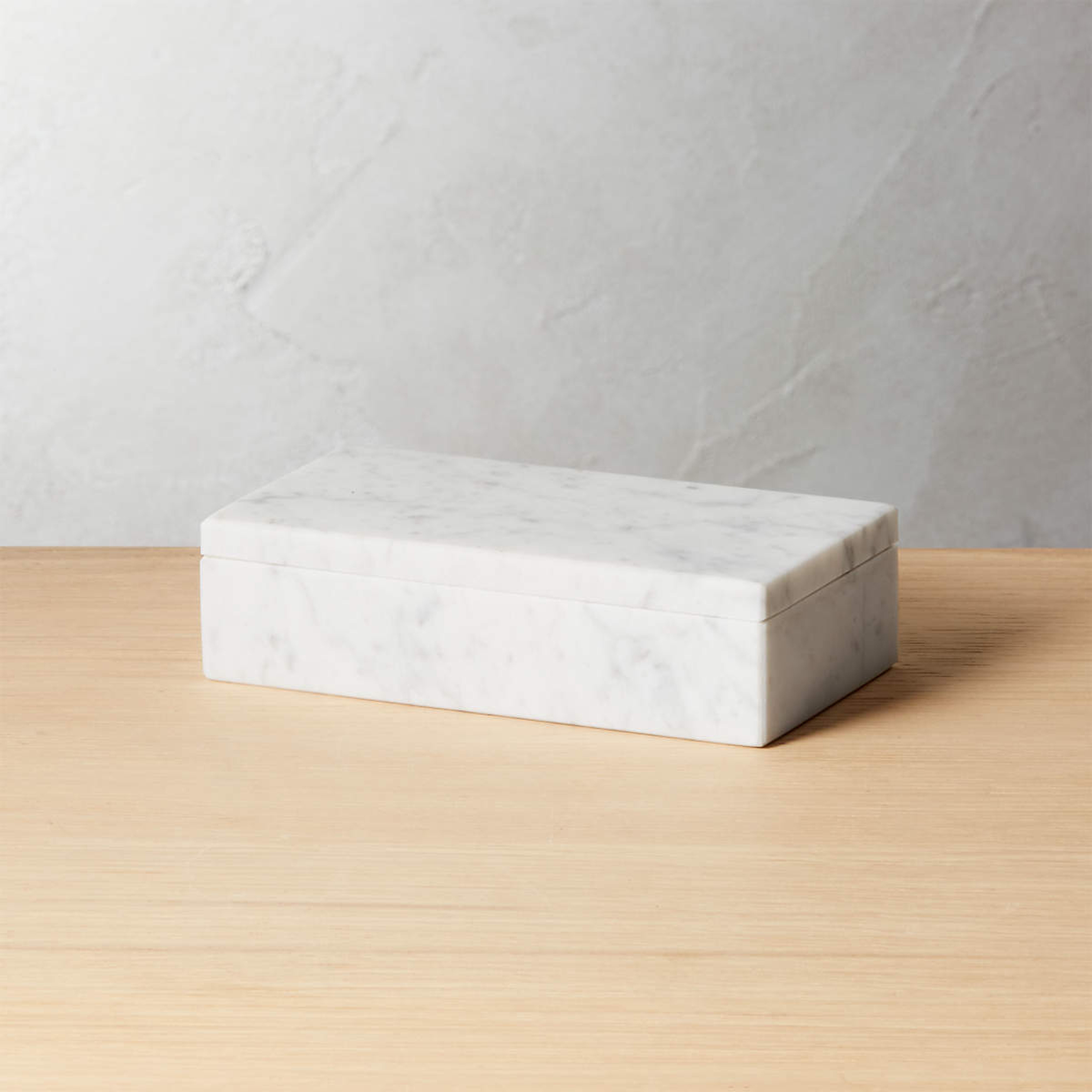 Large White Marble Box - CB2
