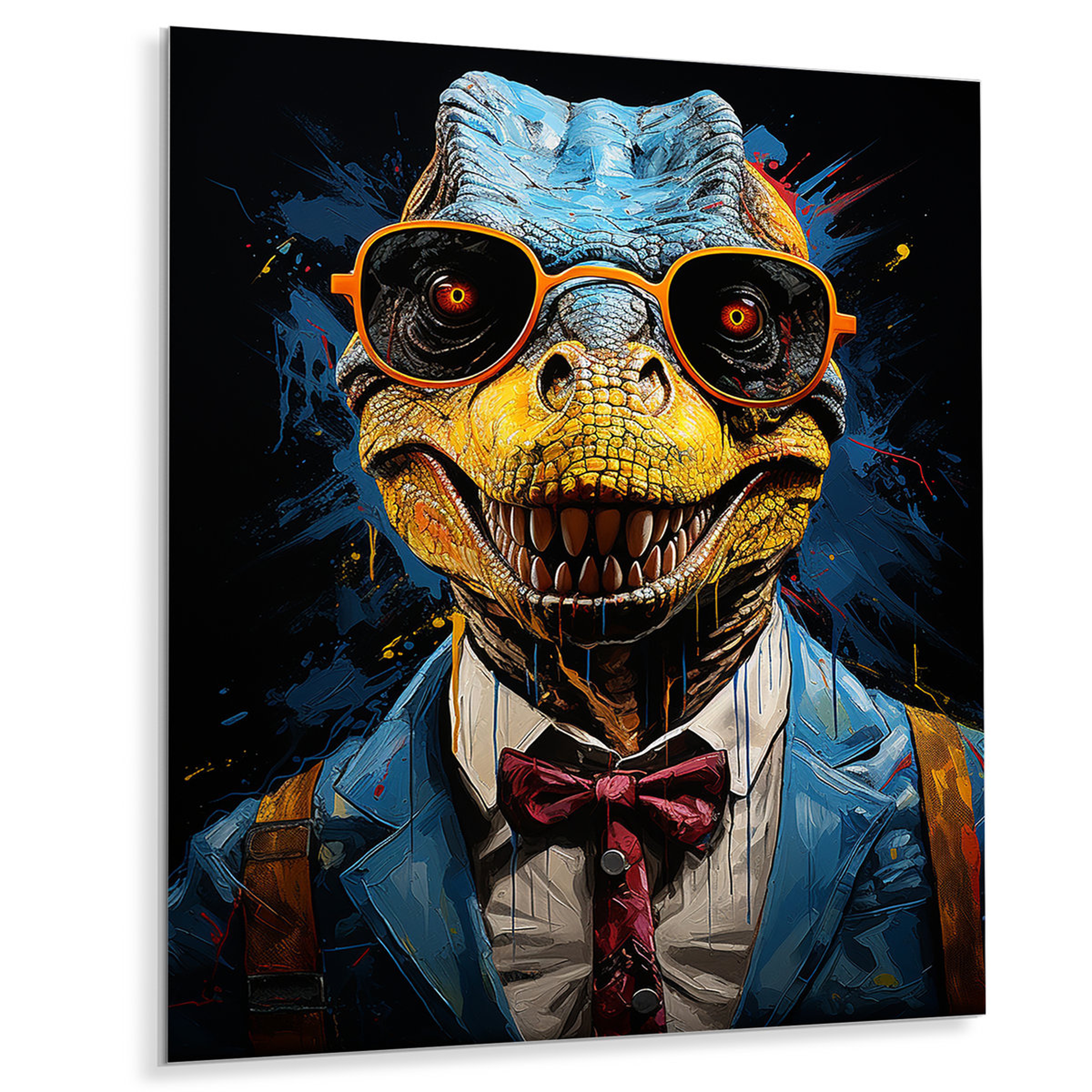 Classical Dino Grace In Suit - Dinosaurmetal Wall Art - Wayfair